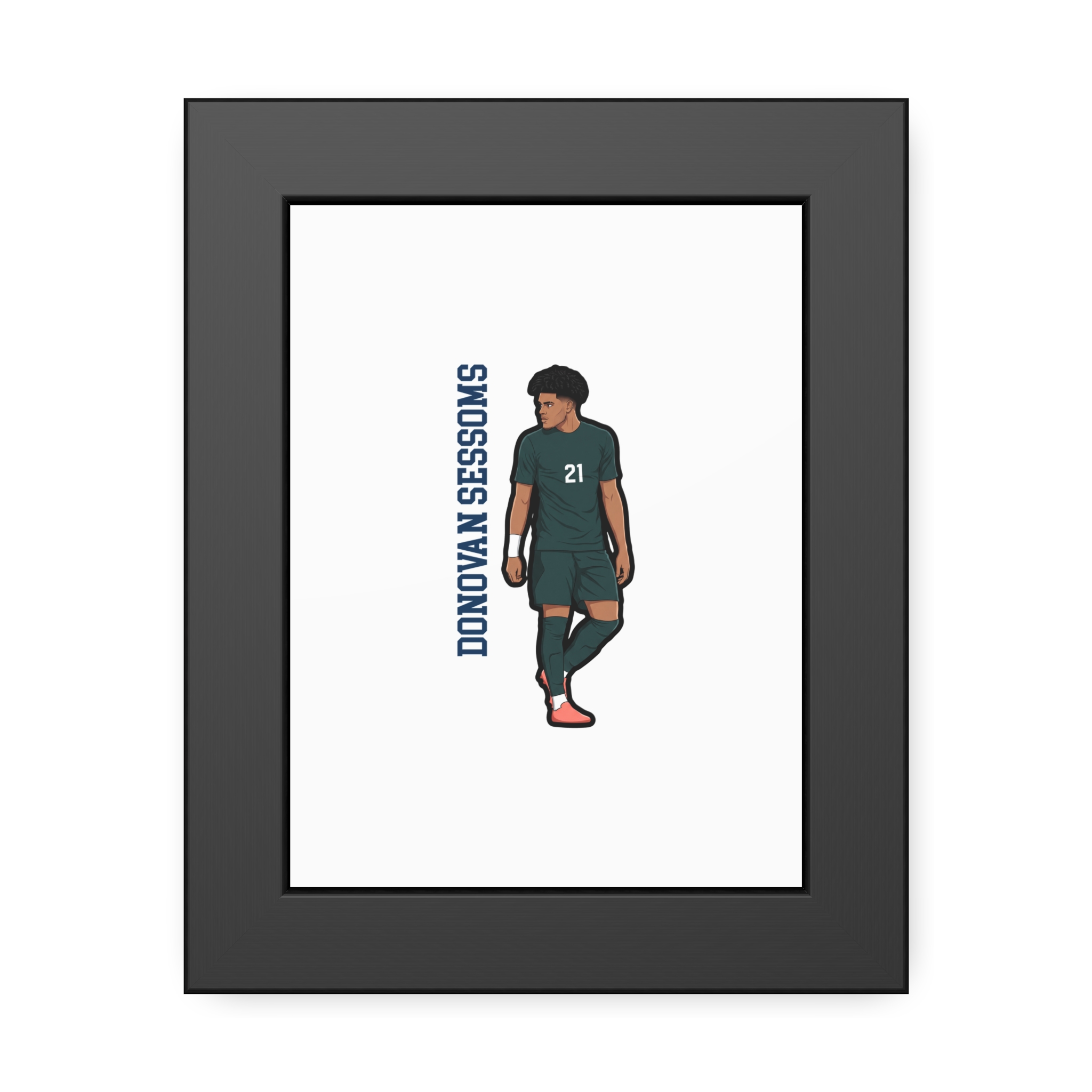 Framed Poster — character_name_vertical in Black