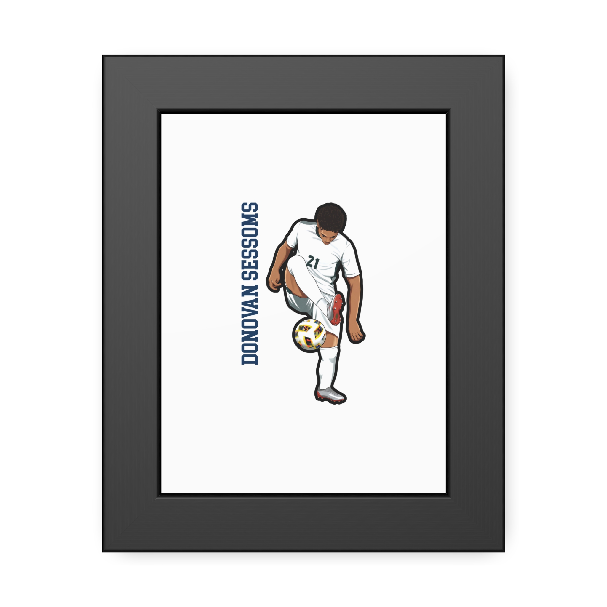 Framed Poster — character_name_vertical in Black