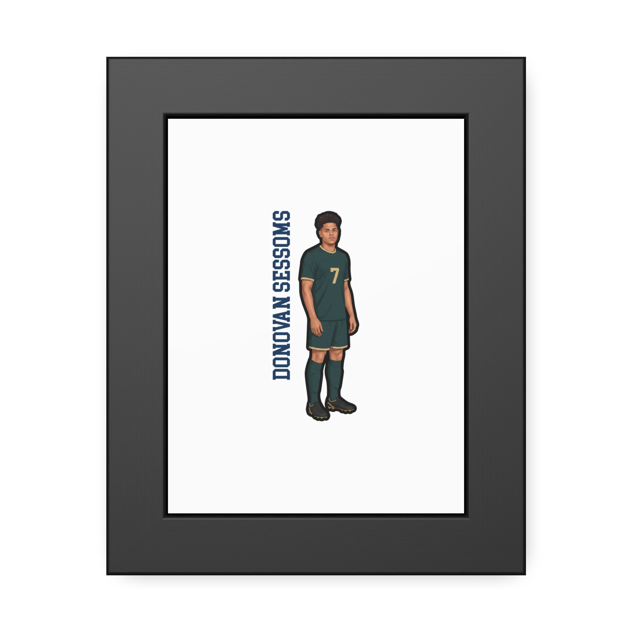 Framed Poster — character_name_vertical in Black