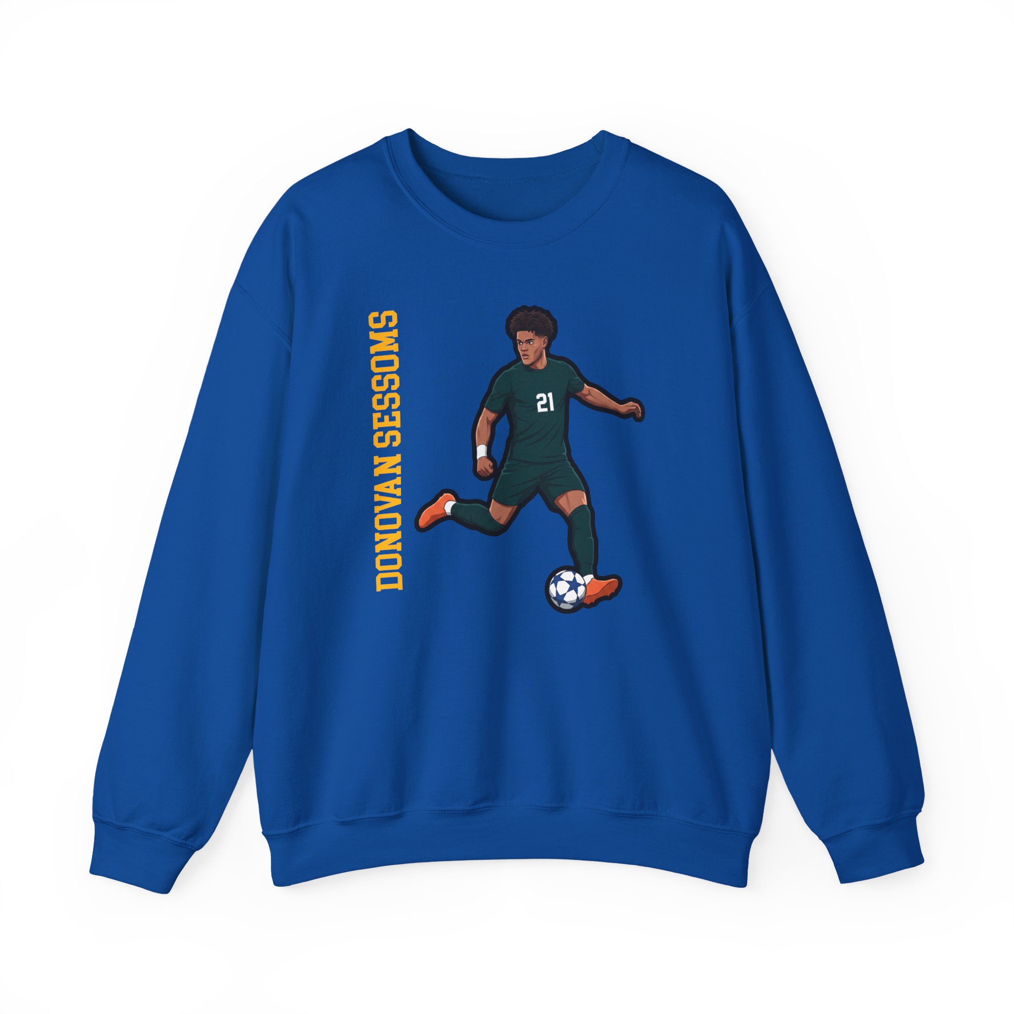 Crewneck Sweatshirt — character_name_vertical in Royal