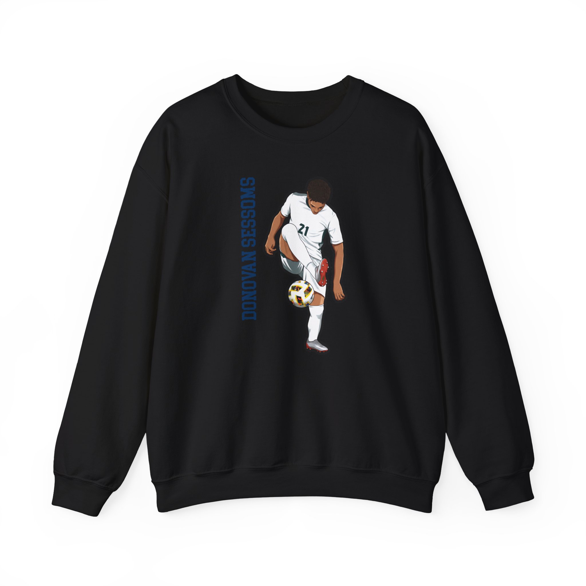 Crewneck Sweatshirt — character_name_vertical in Black