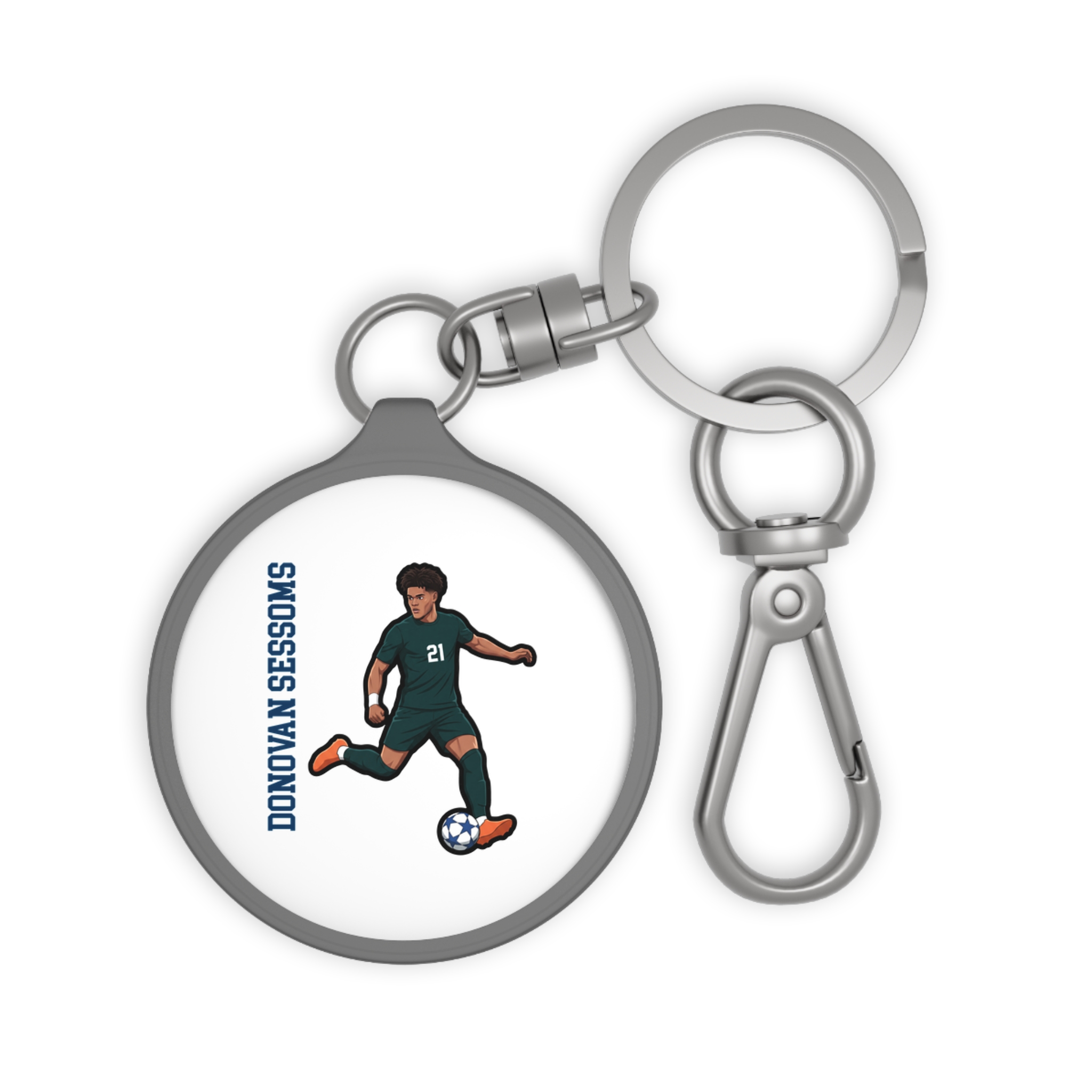 Keychain — character_name_vertical in Grey
