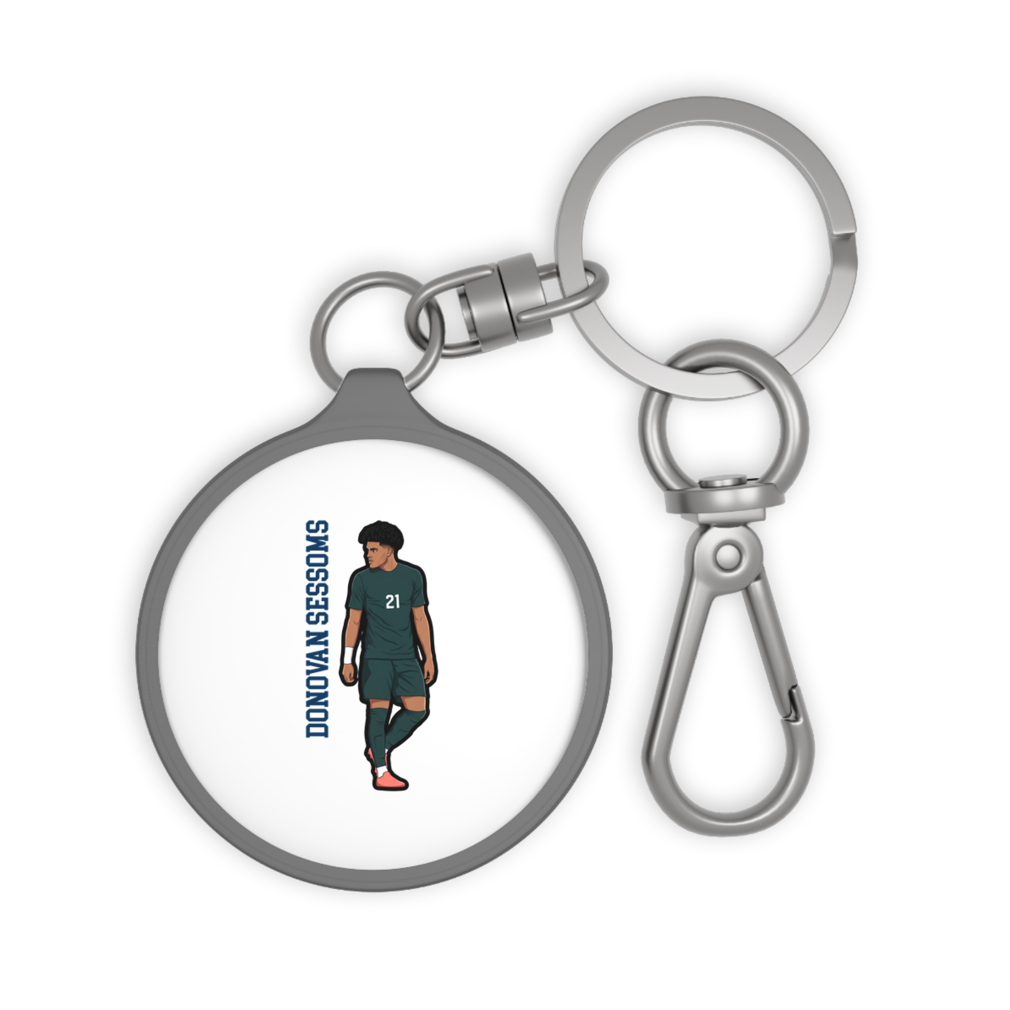 Keychain — character_name_vertical in Grey