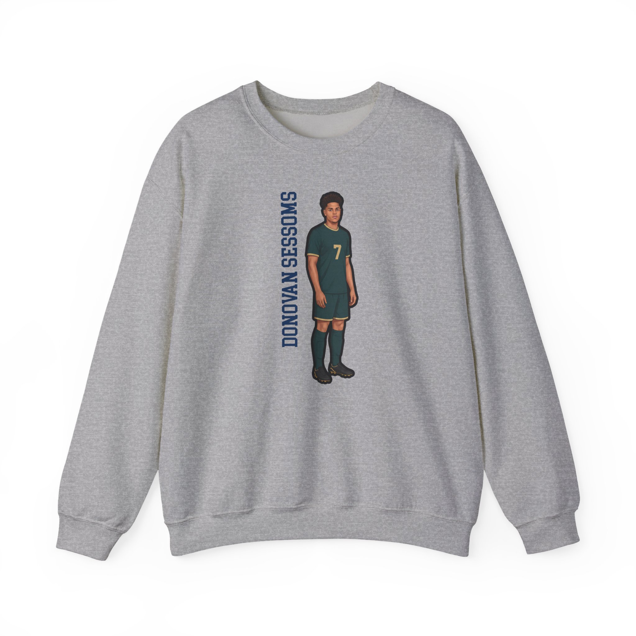 Crewneck Sweatshirt — character_name_vertical in Grey