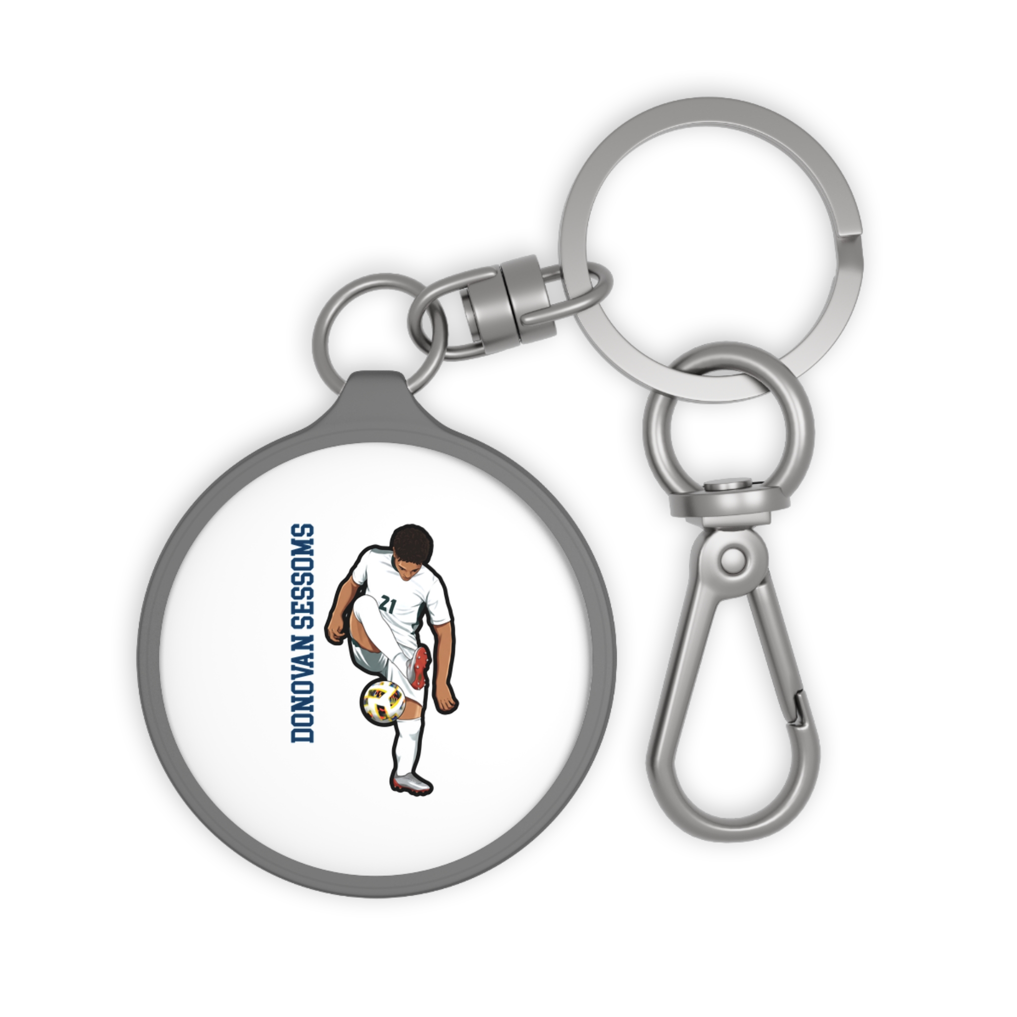 Keychain — character_name_vertical in Grey