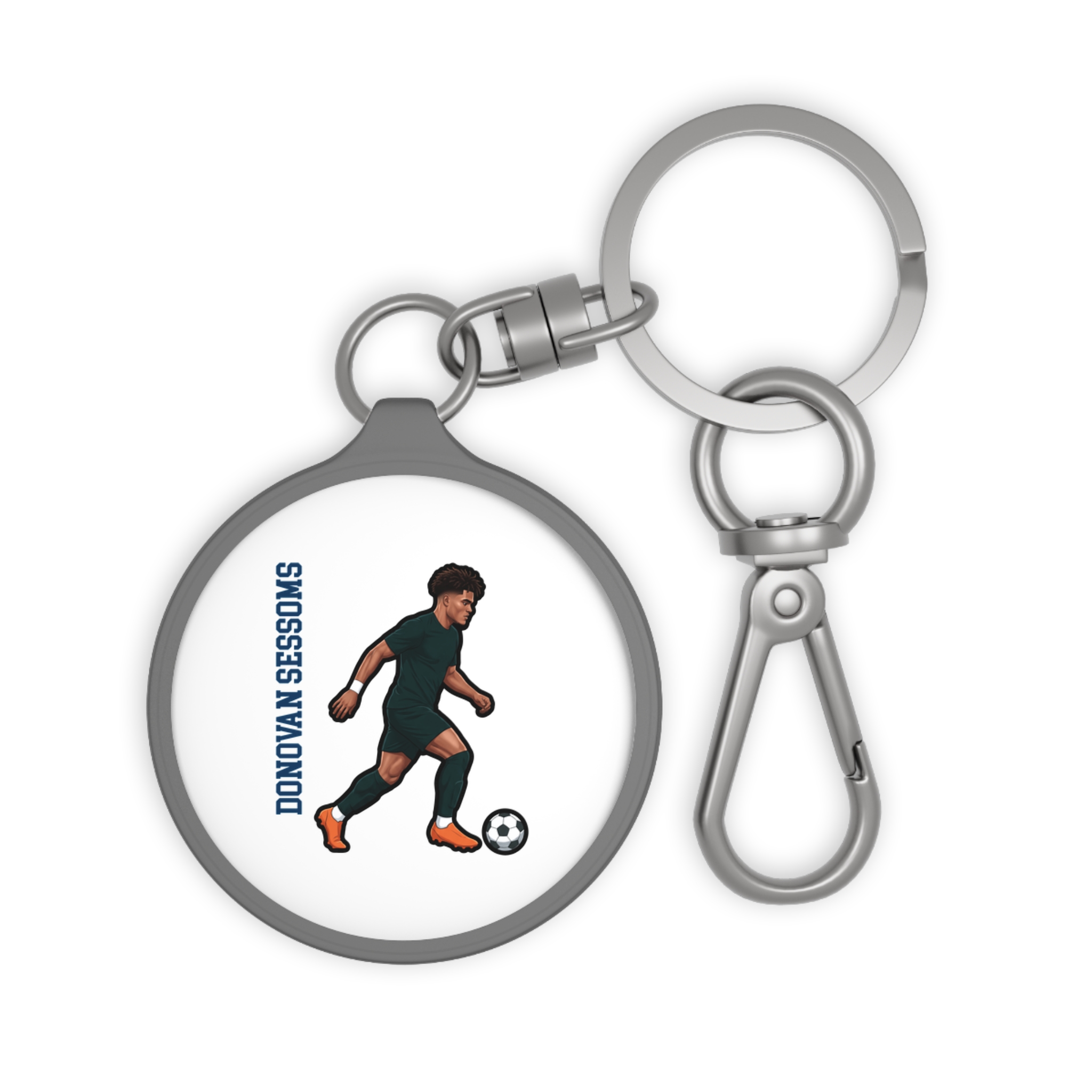 Keychain — character_name_vertical in Grey