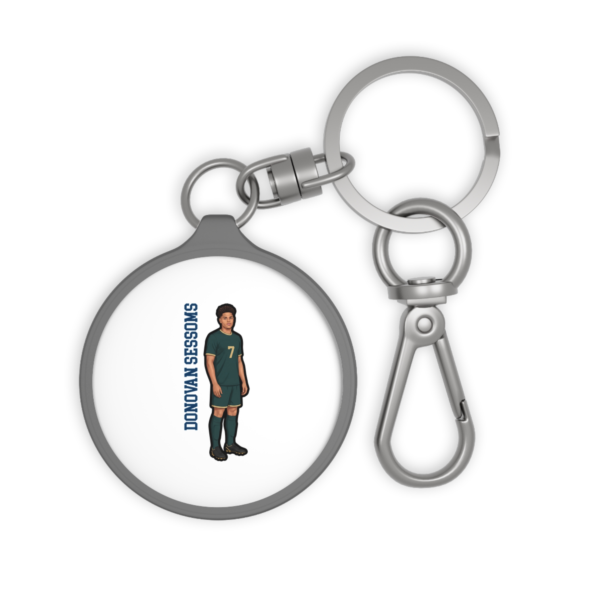 Keychain — character_name_vertical in Grey