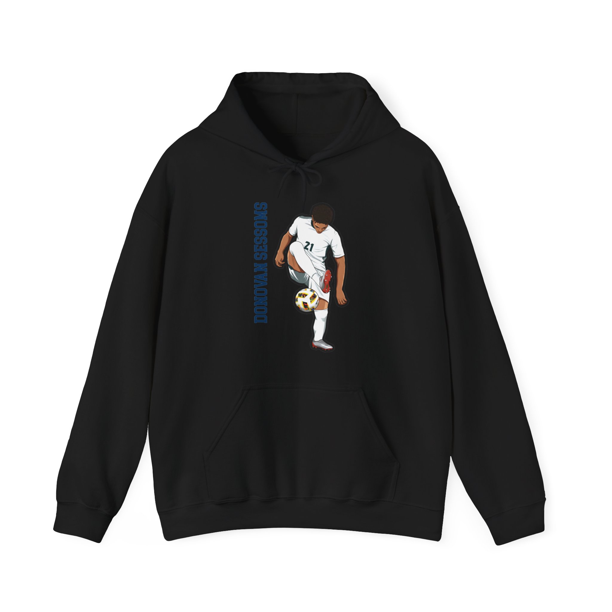 Hoodie — character_name_vertical in Black