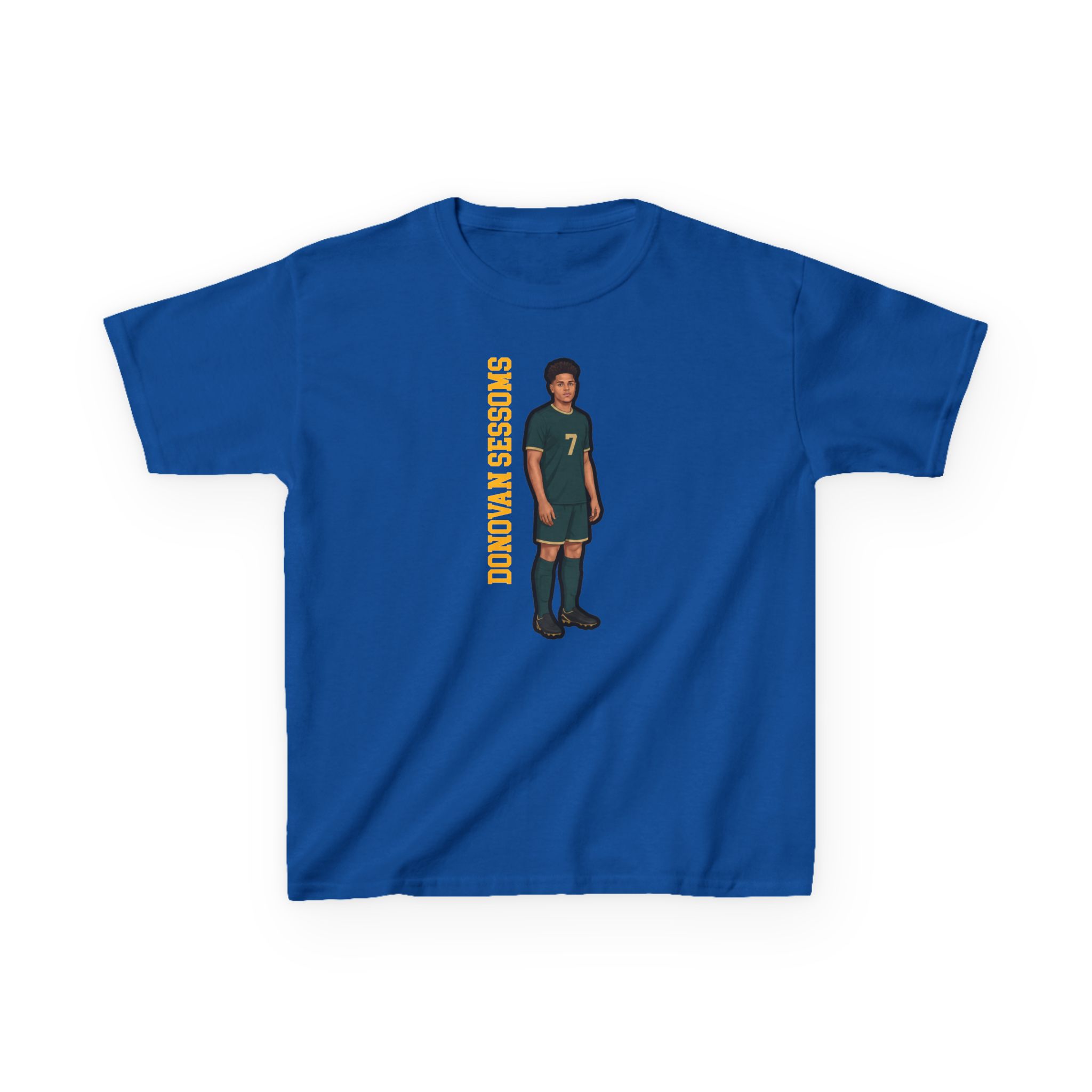 Youth Tee — character_name_vertical in Royal