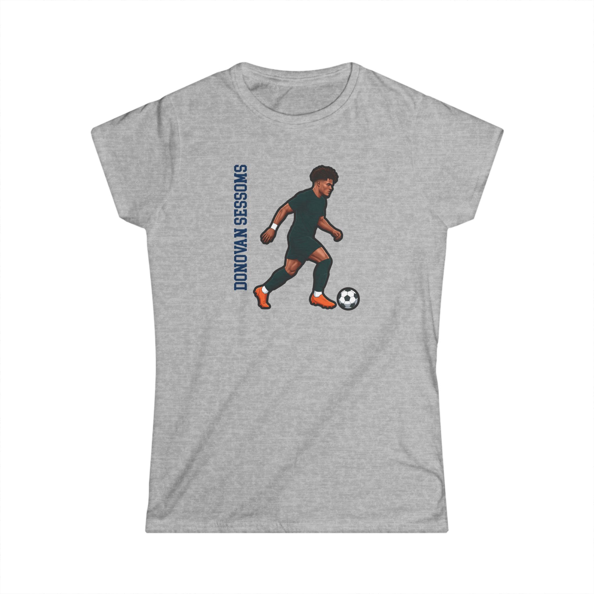 Women's Softstyle Tee — character_name_vertical in Grey