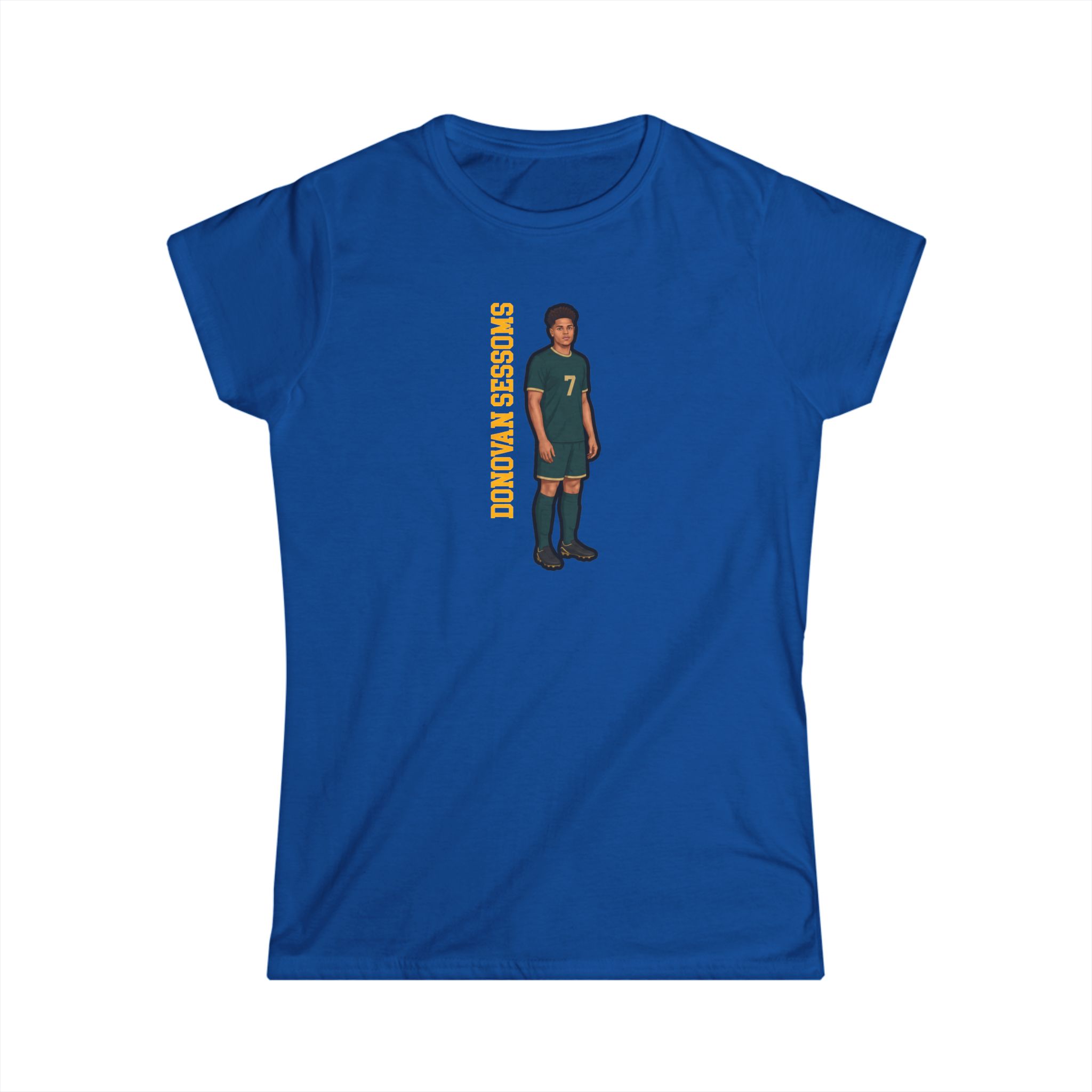 Women's Softstyle Tee — character_name_vertical in Royal