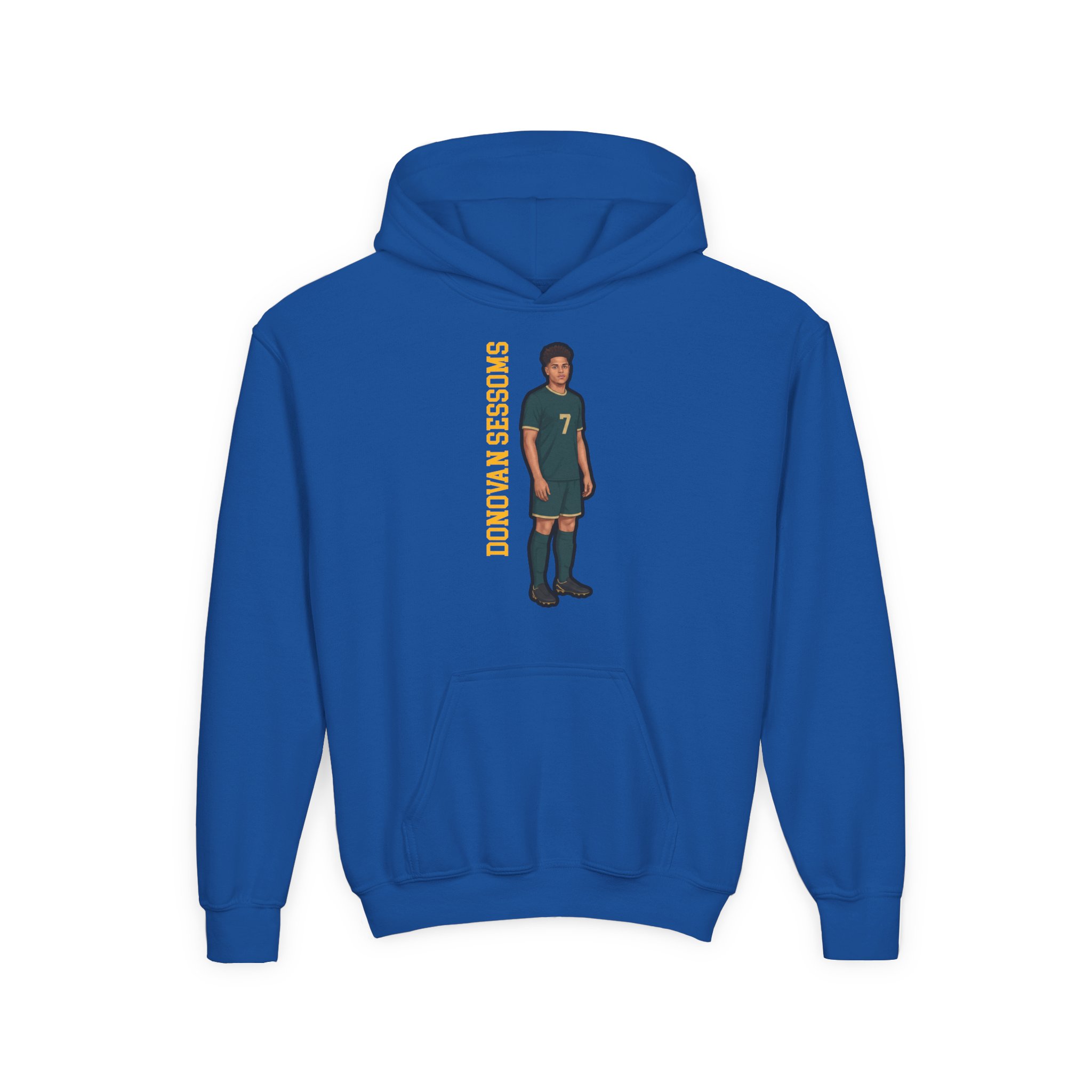 Youth Hoodie — character_name_vertical in Royal