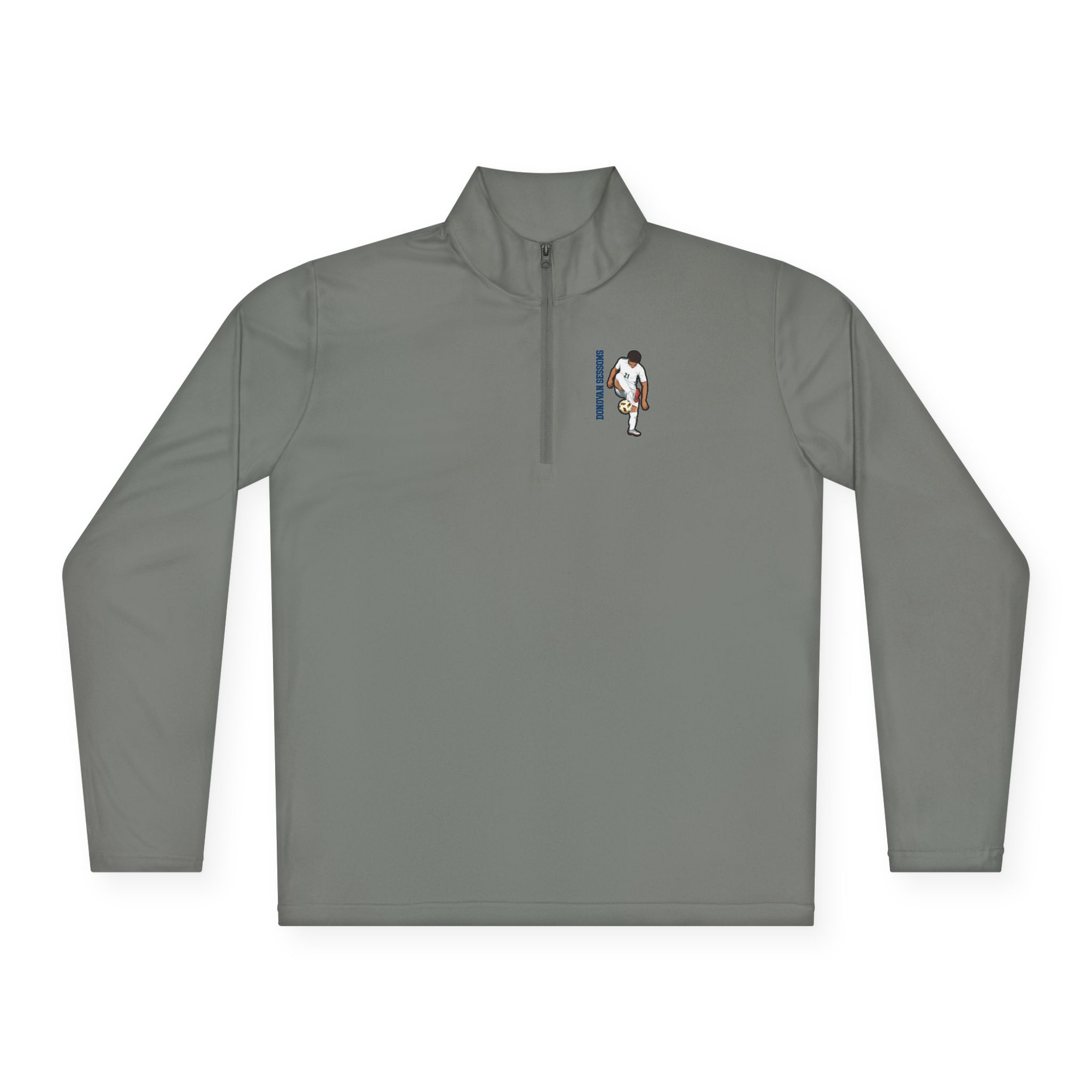 Q-Zip Pullover — character_name_vertical in Grey