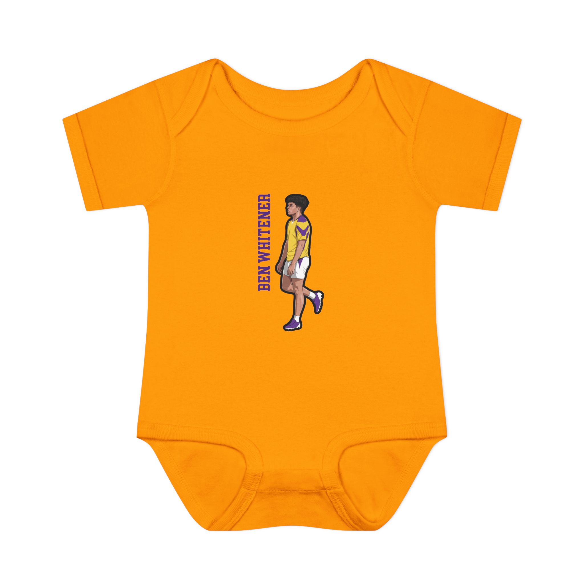 Baby Onesie — character_name_vertical in Gold