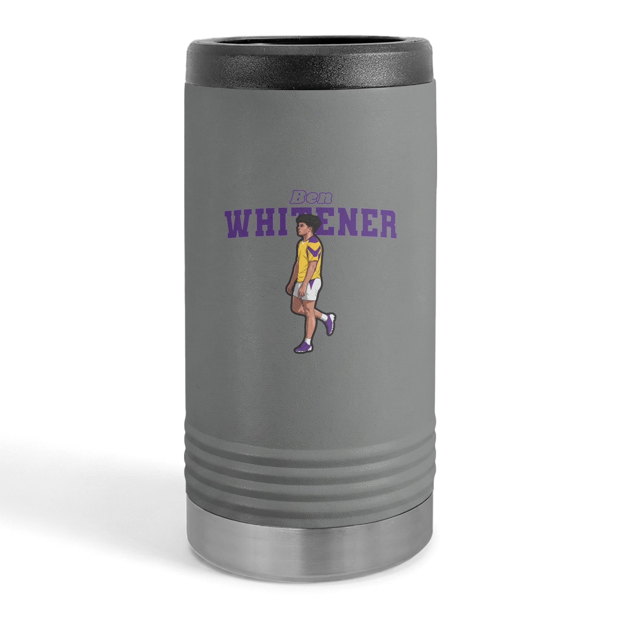 Slim Stainless Can Cooler — character_name_arch in Grey