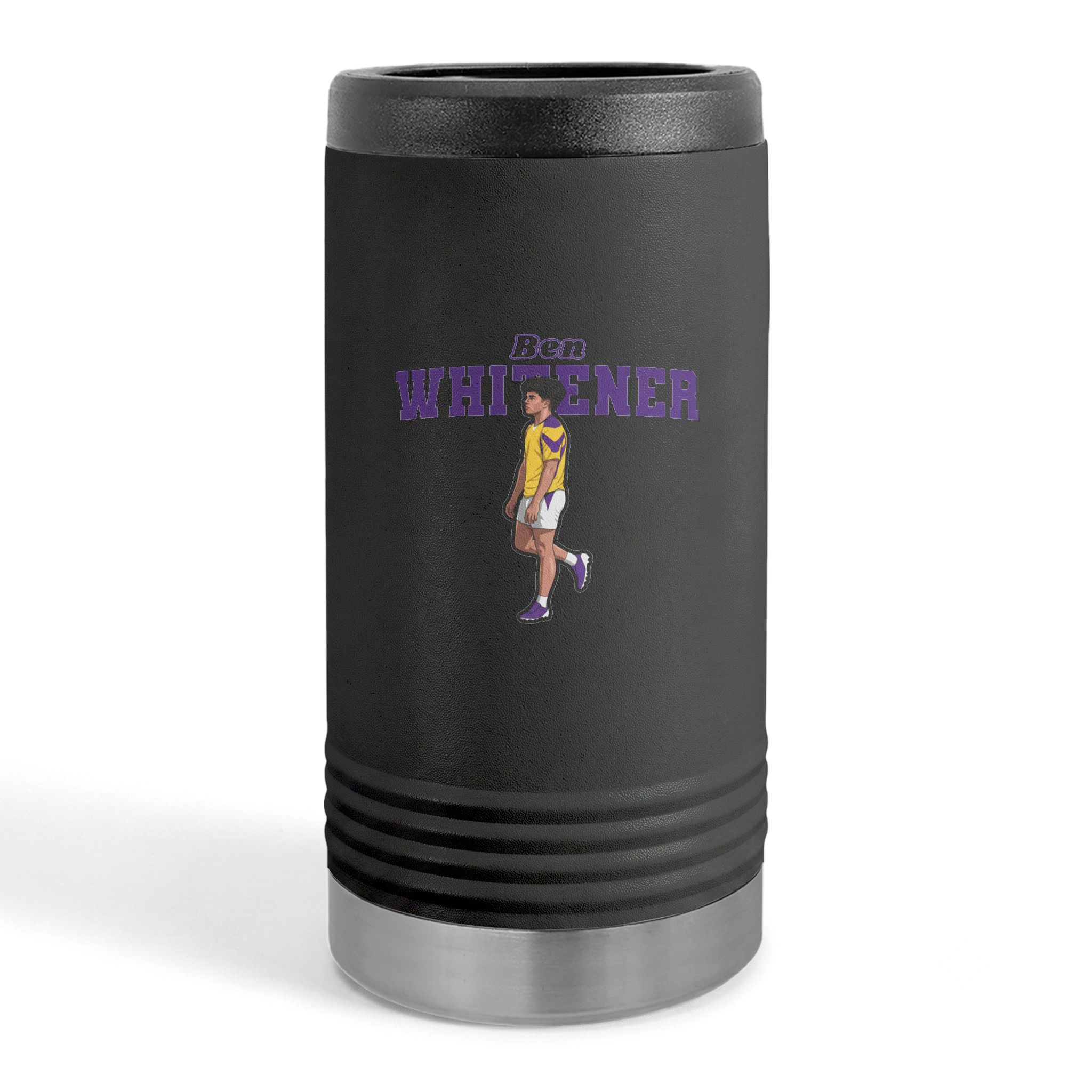Slim Stainless Can Cooler — character_name_arch in Black