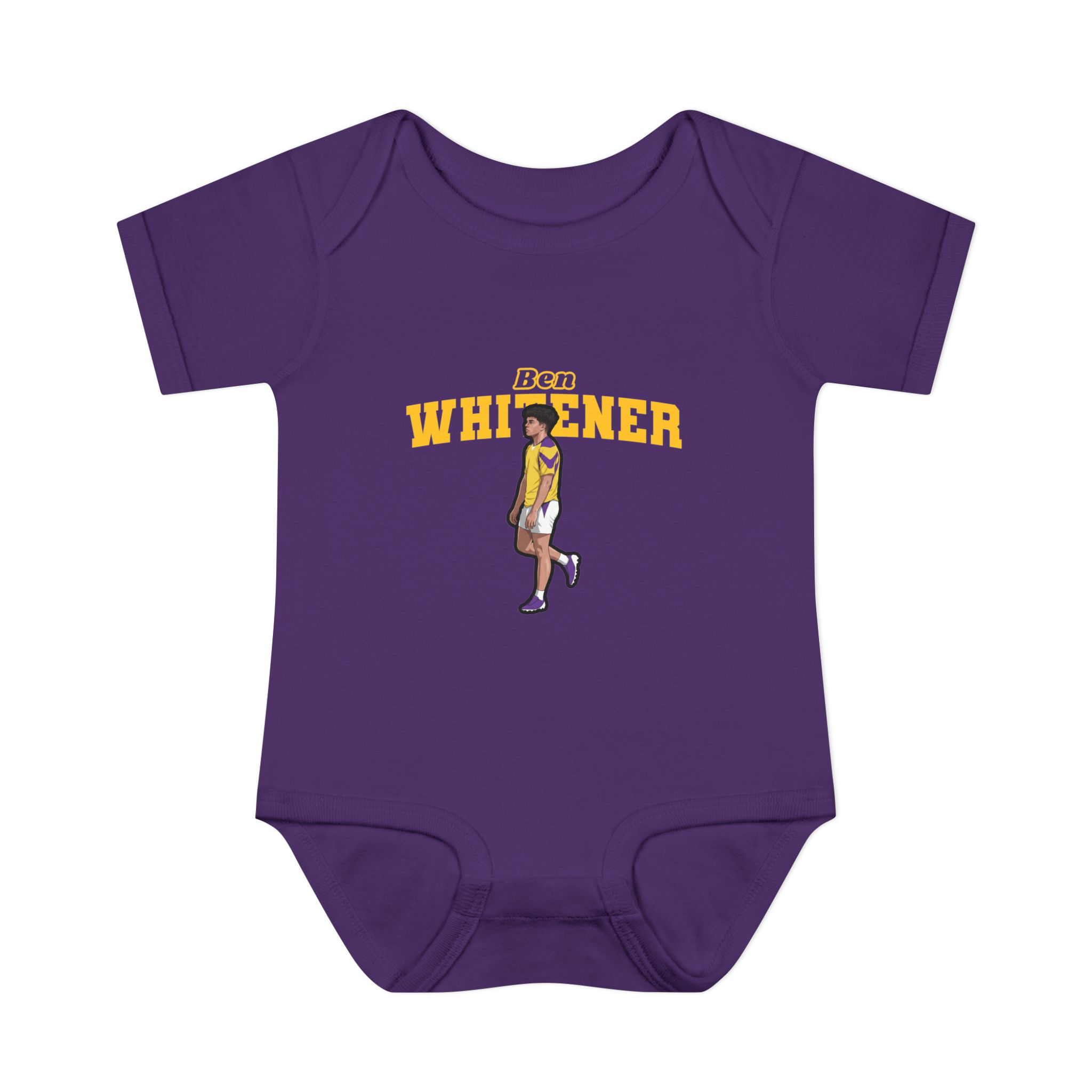 Baby Onesie — character_name_arch in Purple