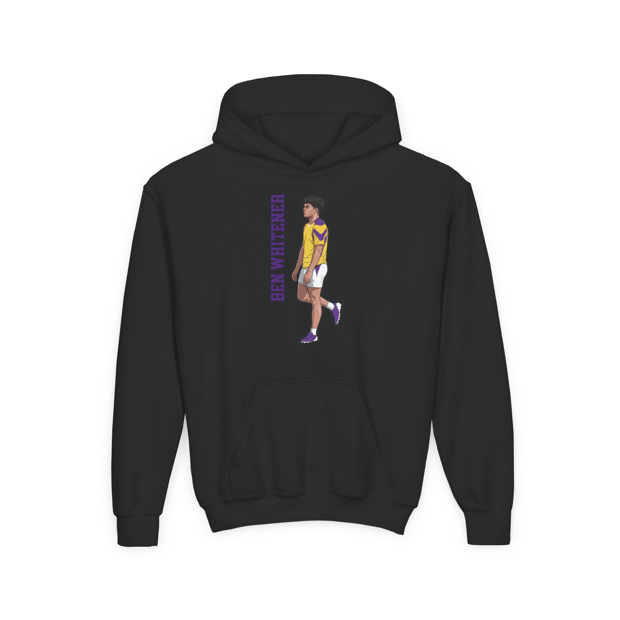 Youth Hoodie — character_name_vertical in Black