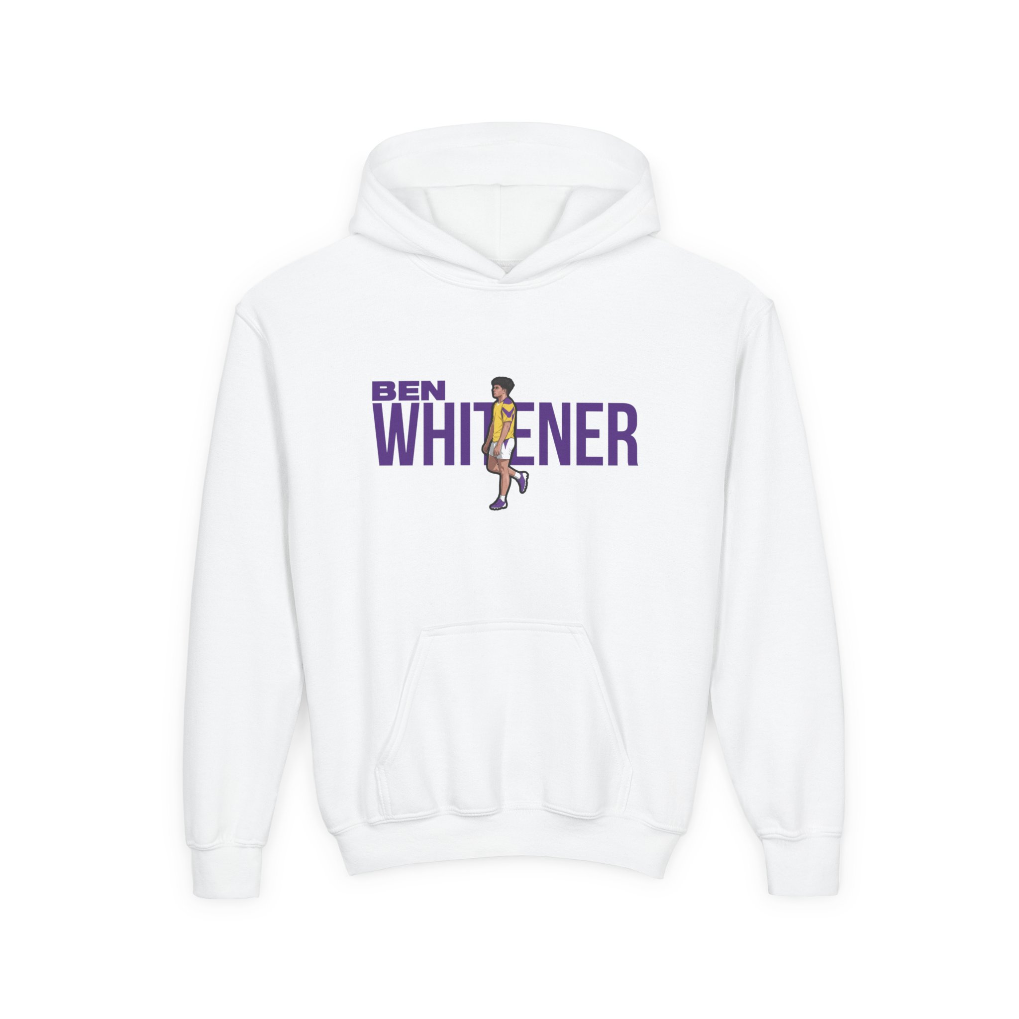 Youth Hoodie — character_player_name in White