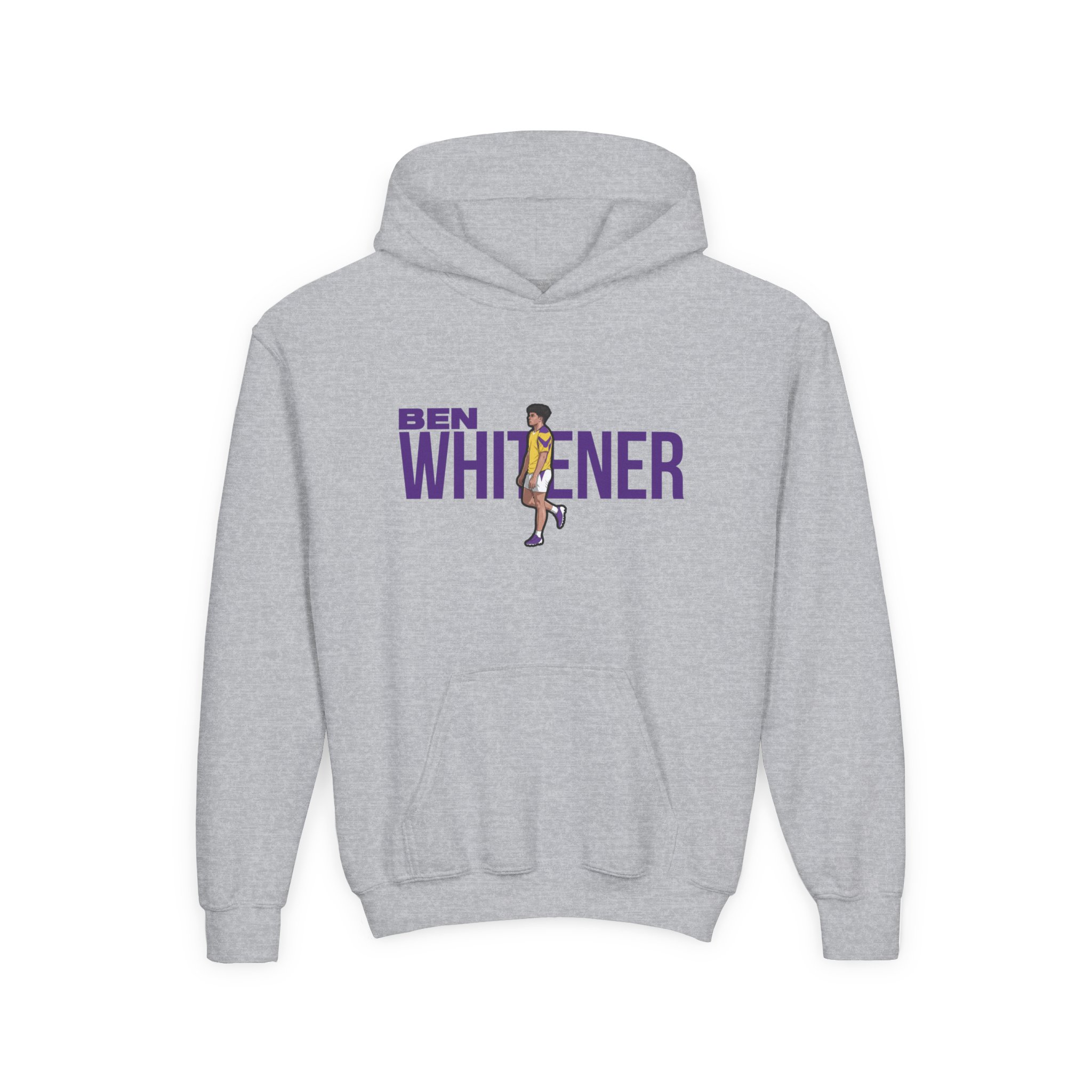 Youth Hoodie — character_player_name in Grey