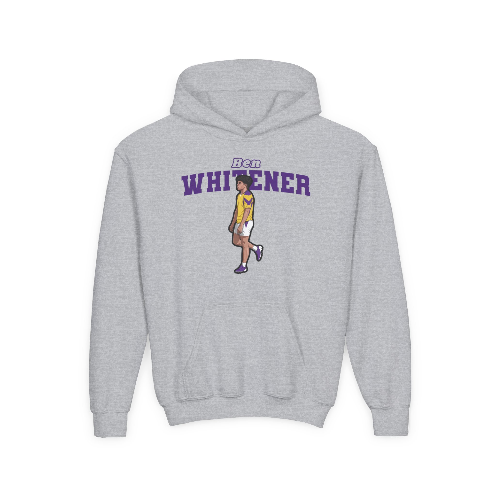 Youth Hoodie — character_name_arch in Grey