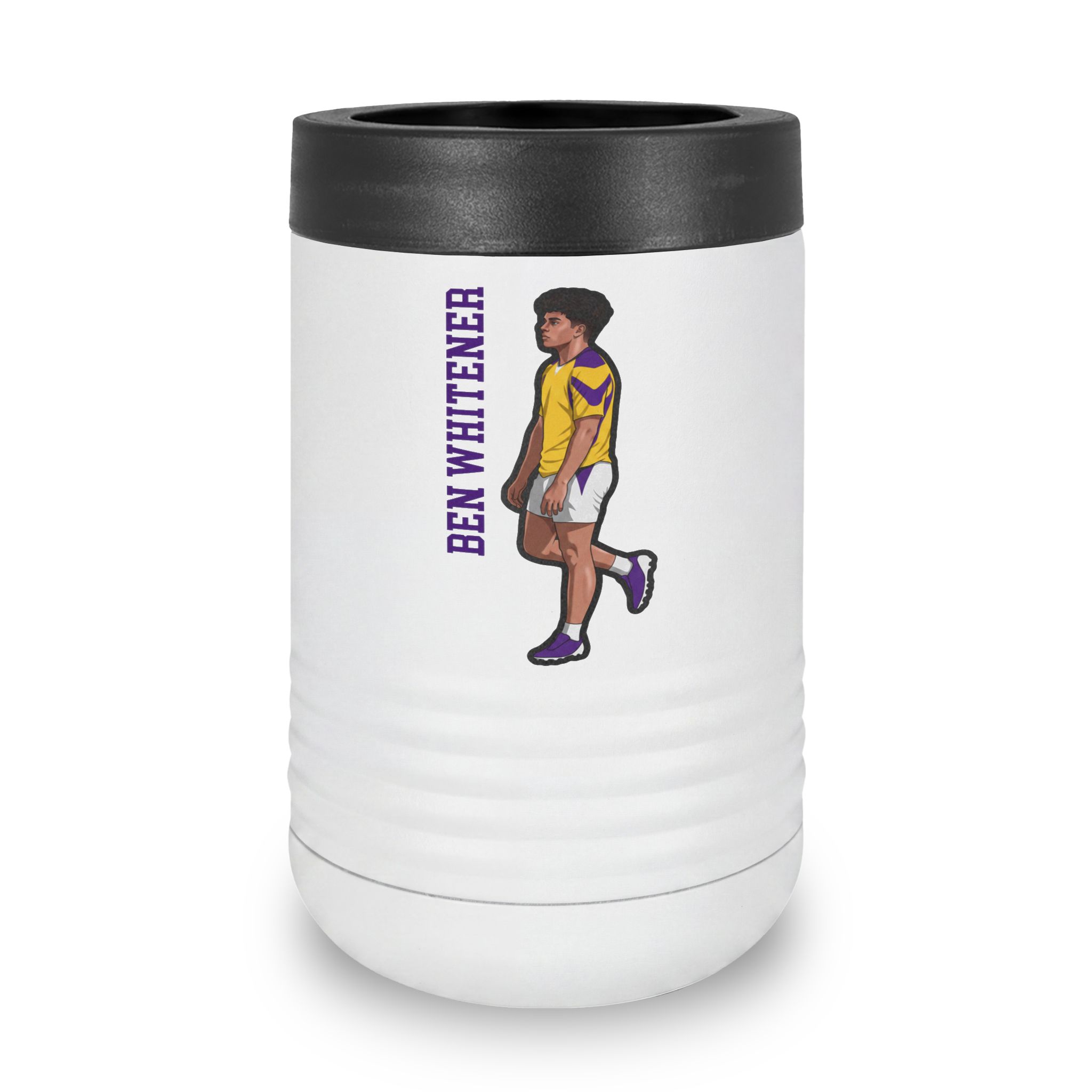 Stainless Can Cooler — character_name_vertical in White
