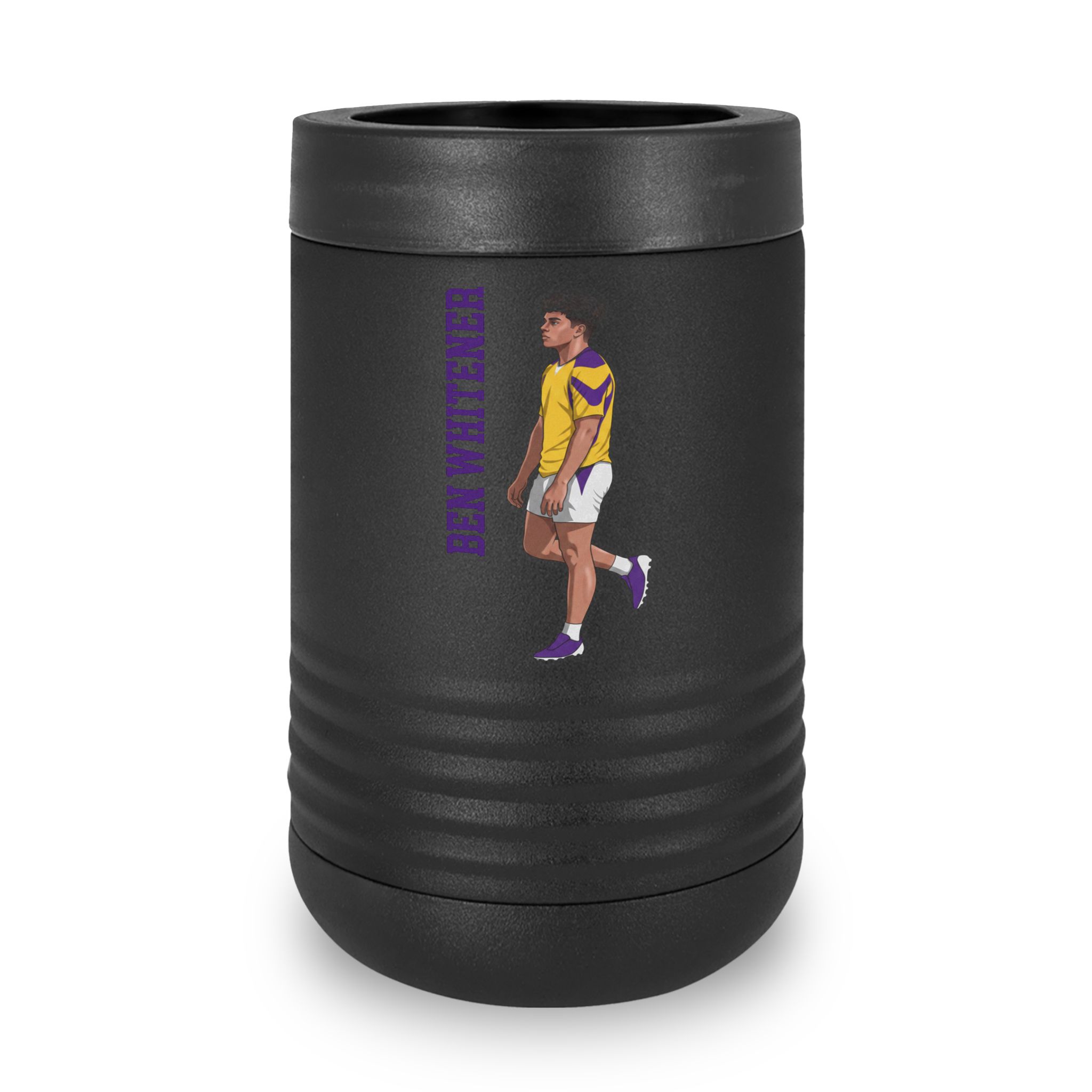 Stainless Can Cooler — character_name_vertical in Black