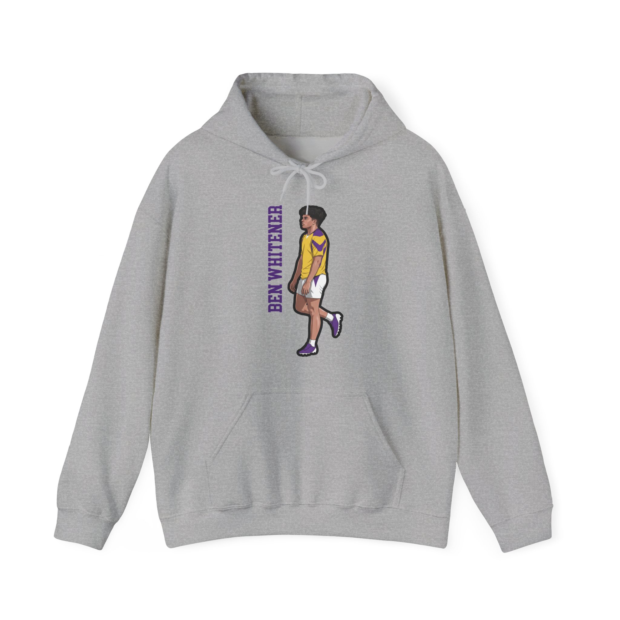Hoodie — character_name_vertical in Grey
