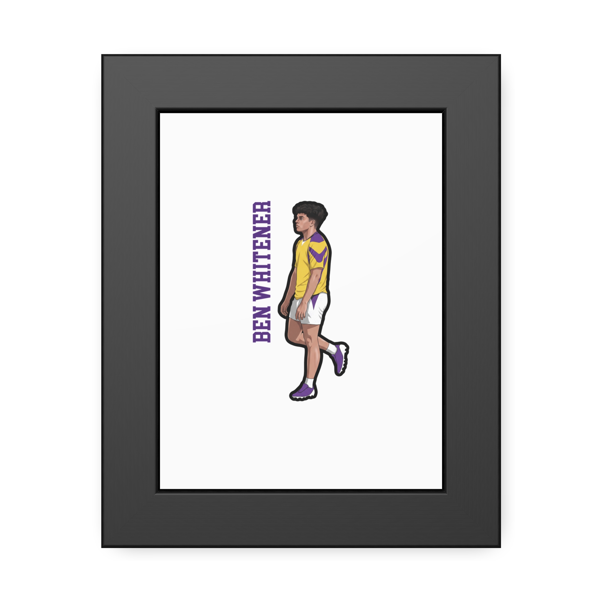 Framed Poster — character_name_vertical in Black