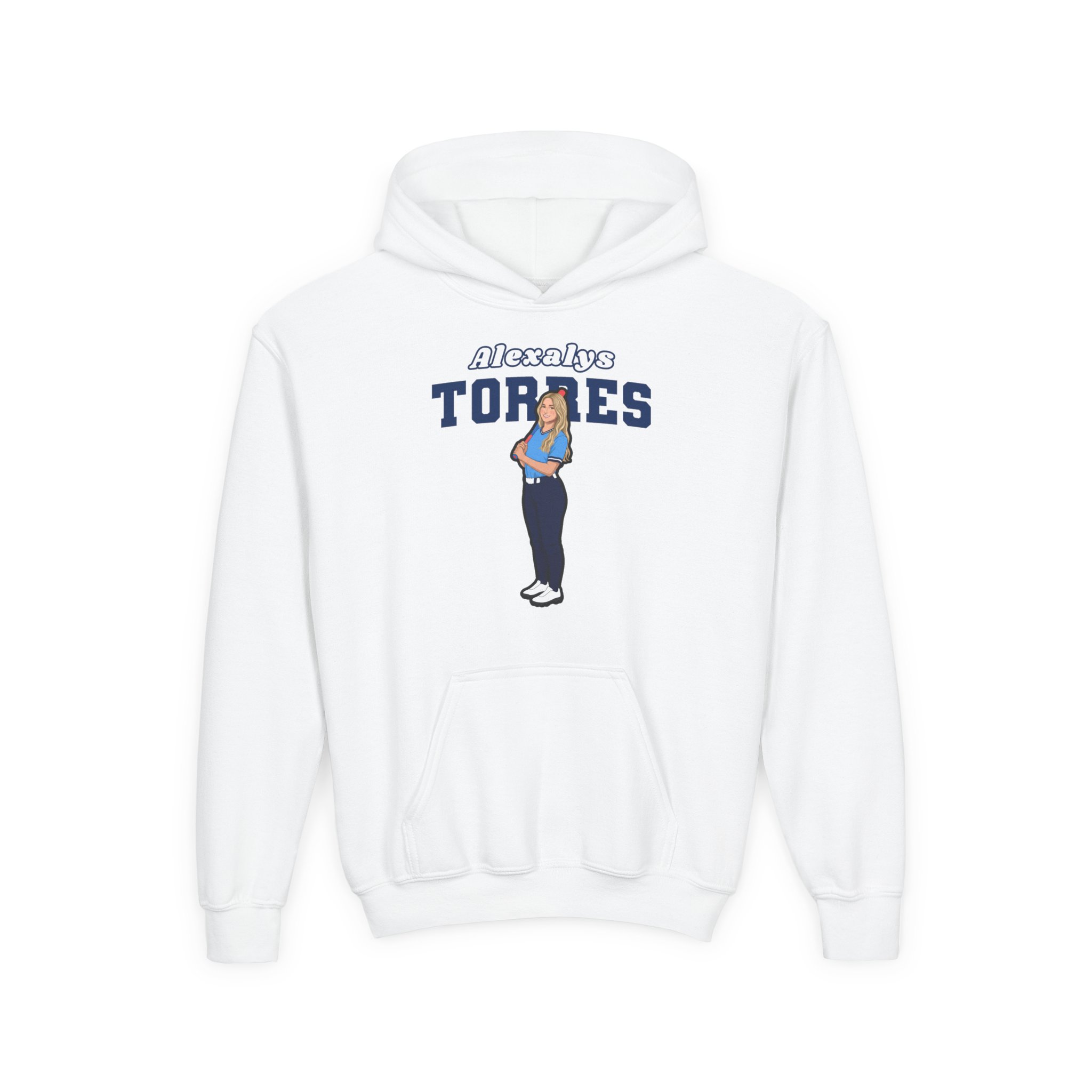 Youth Hoodie — character_name_arch in White