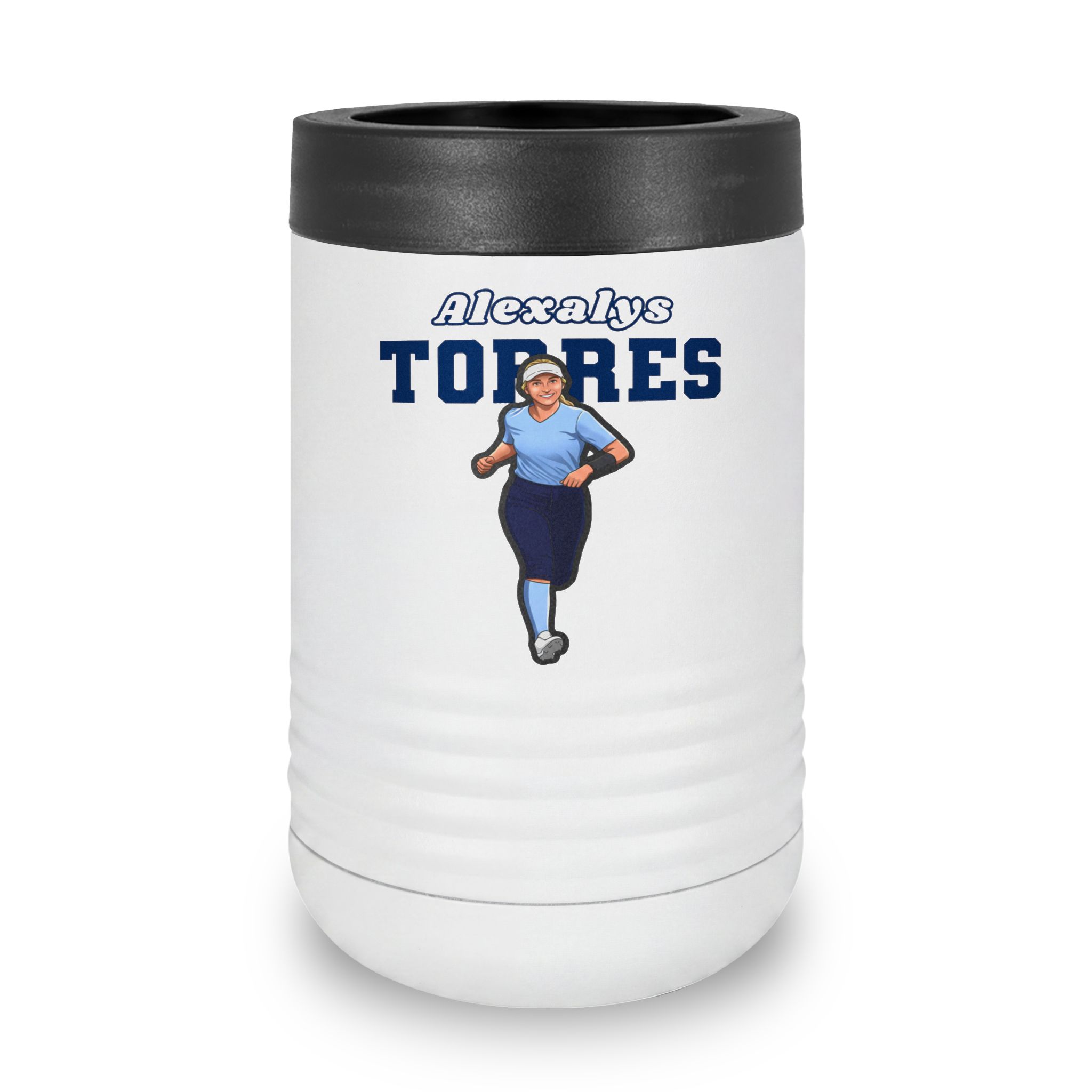 Stainless Can Cooler — character_name_arch in White