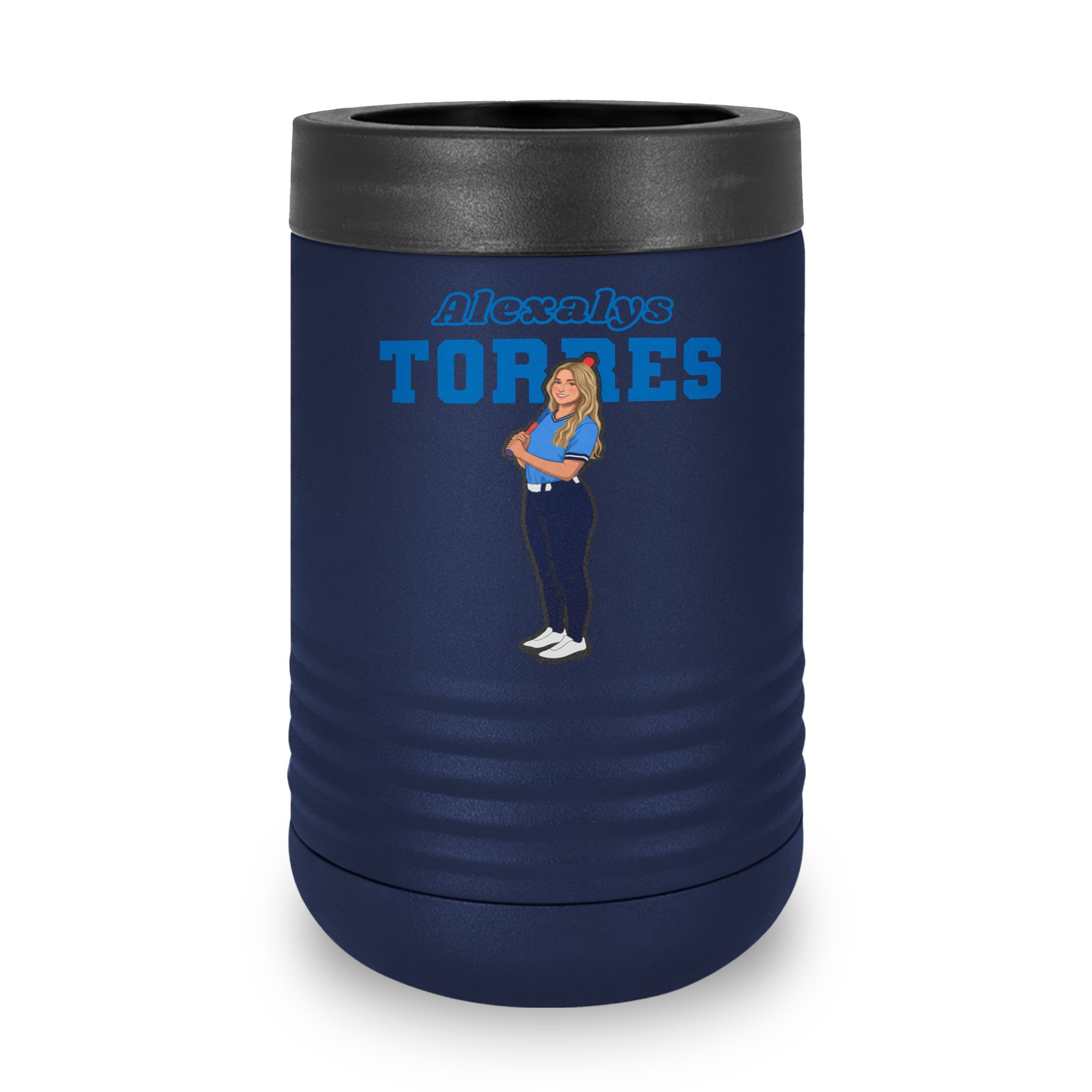 Stainless Can Cooler — character_name_arch in Navy