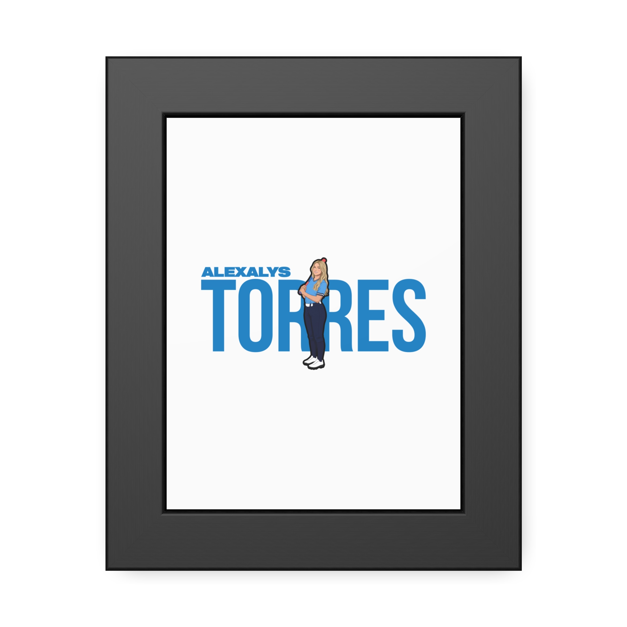 Framed Poster — character_player_name in Black