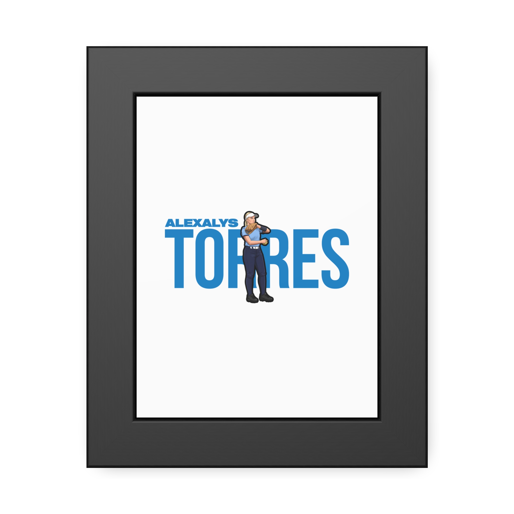 Framed Poster — character_player_name in Black
