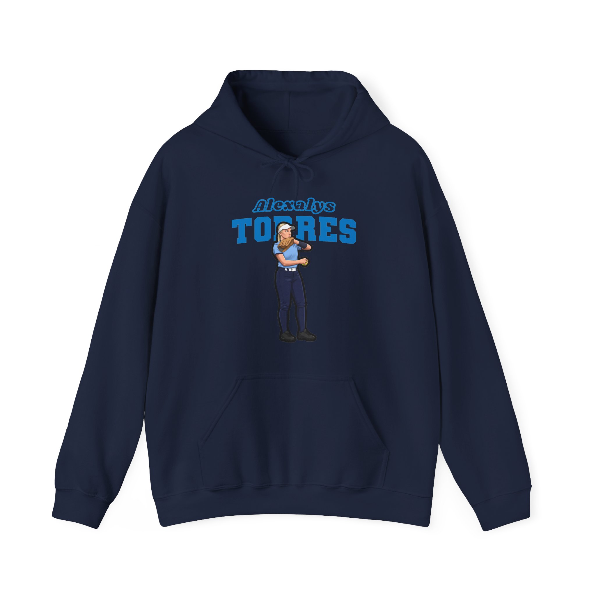 Hoodie — character_name_arch in Navy