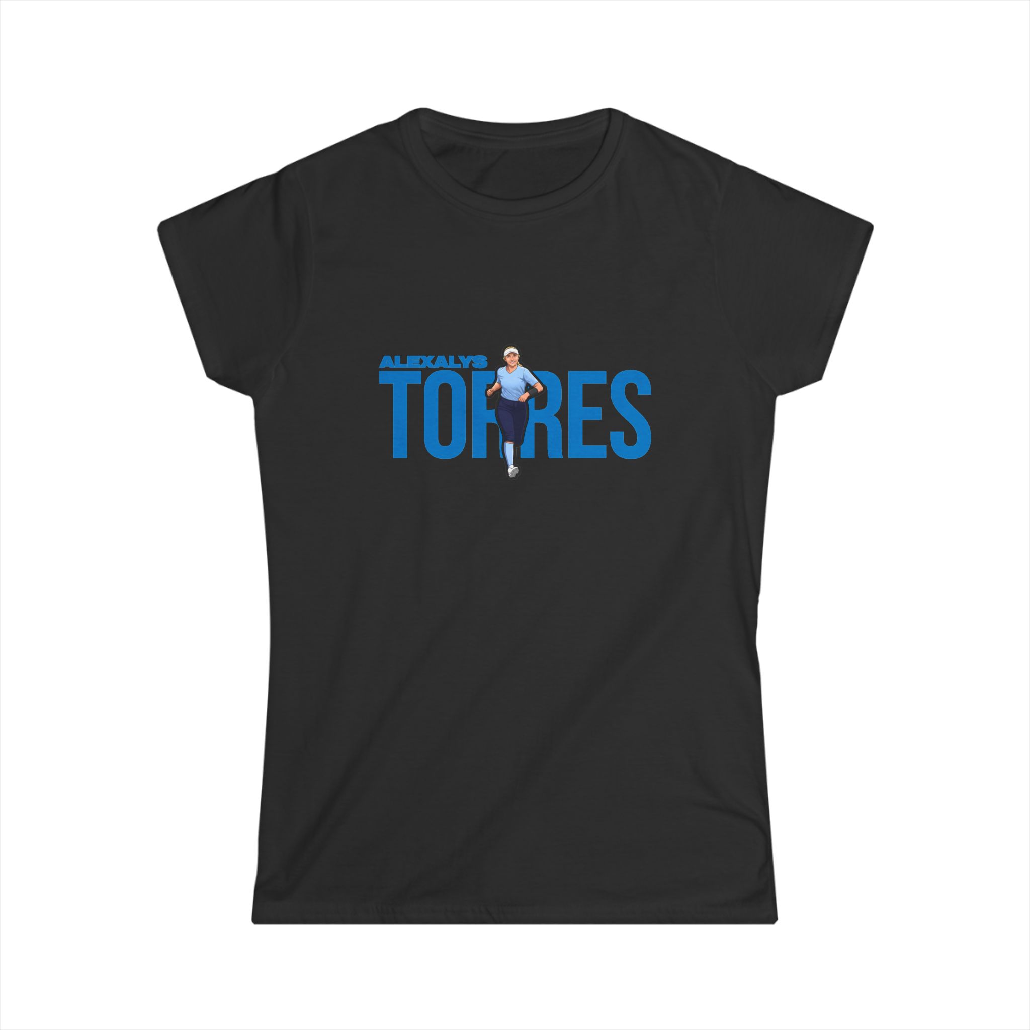Women's Softstyle Tee — character_player_name in Black