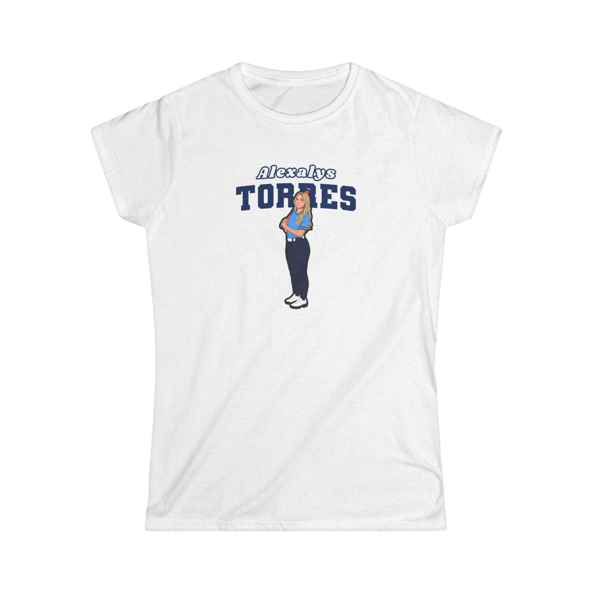 Women's Softstyle Tee — character_name_arch in White