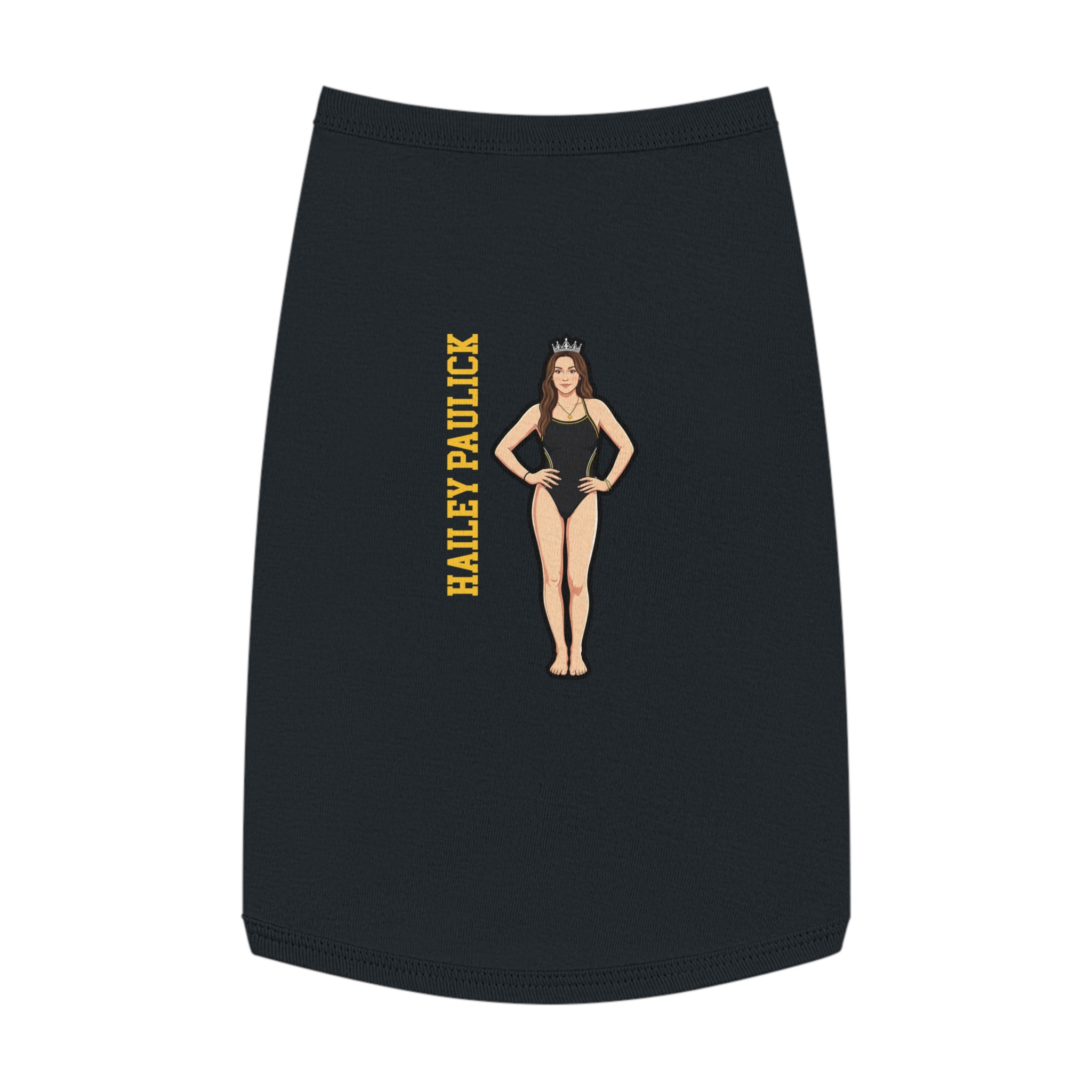 Pet Tank Top — character_name_vertical in Black