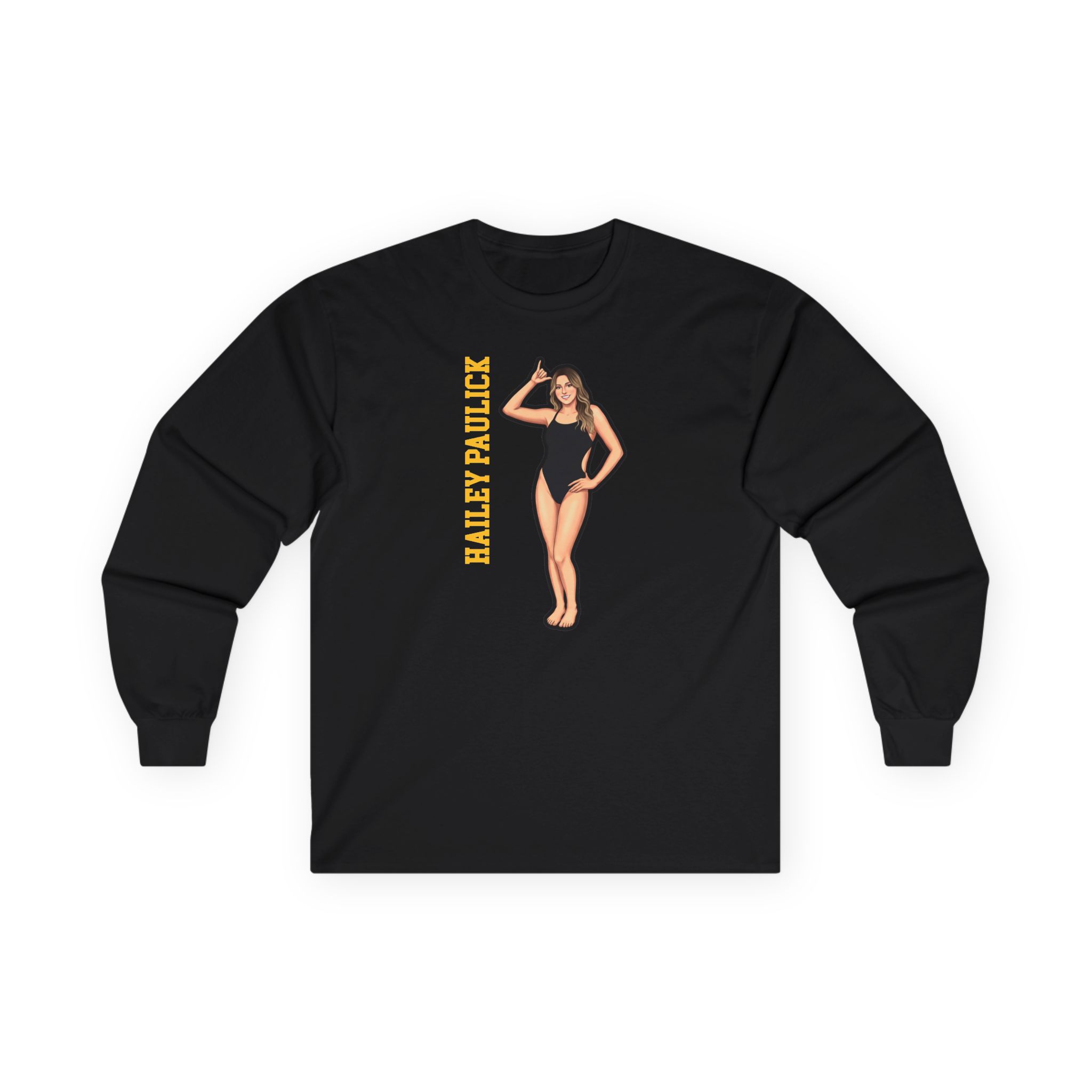 Long Sleeve Tee — character_name_vertical in Black
