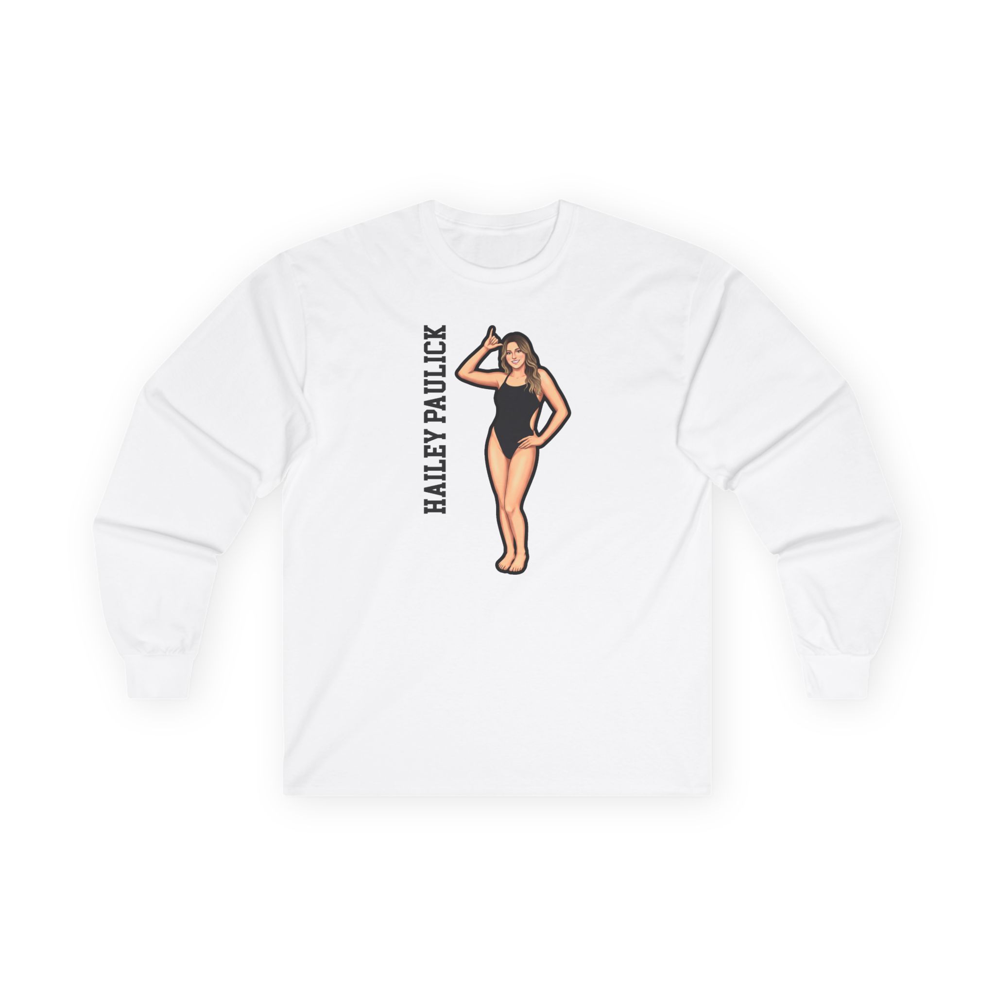 Long Sleeve Tee — character_name_vertical in White