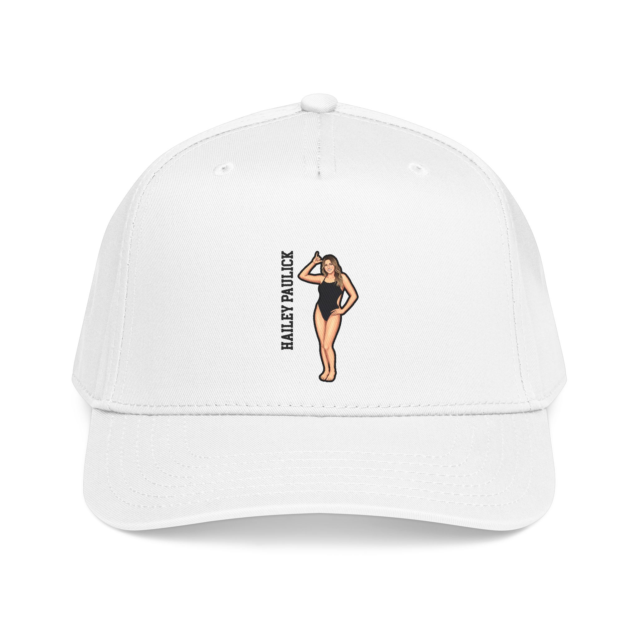 Baseball Cap — character_name_vertical in White
