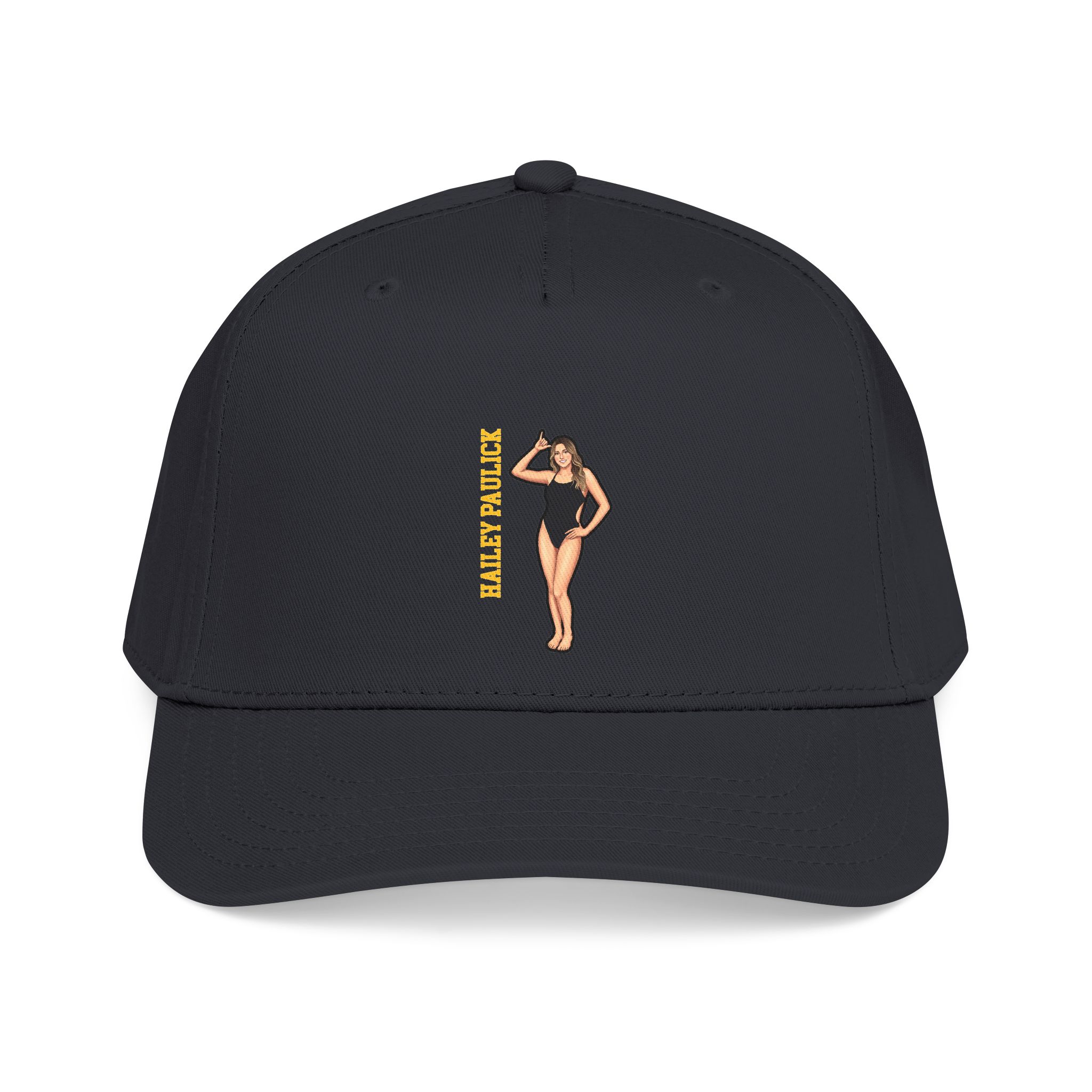 Baseball Cap — character_name_vertical in Black