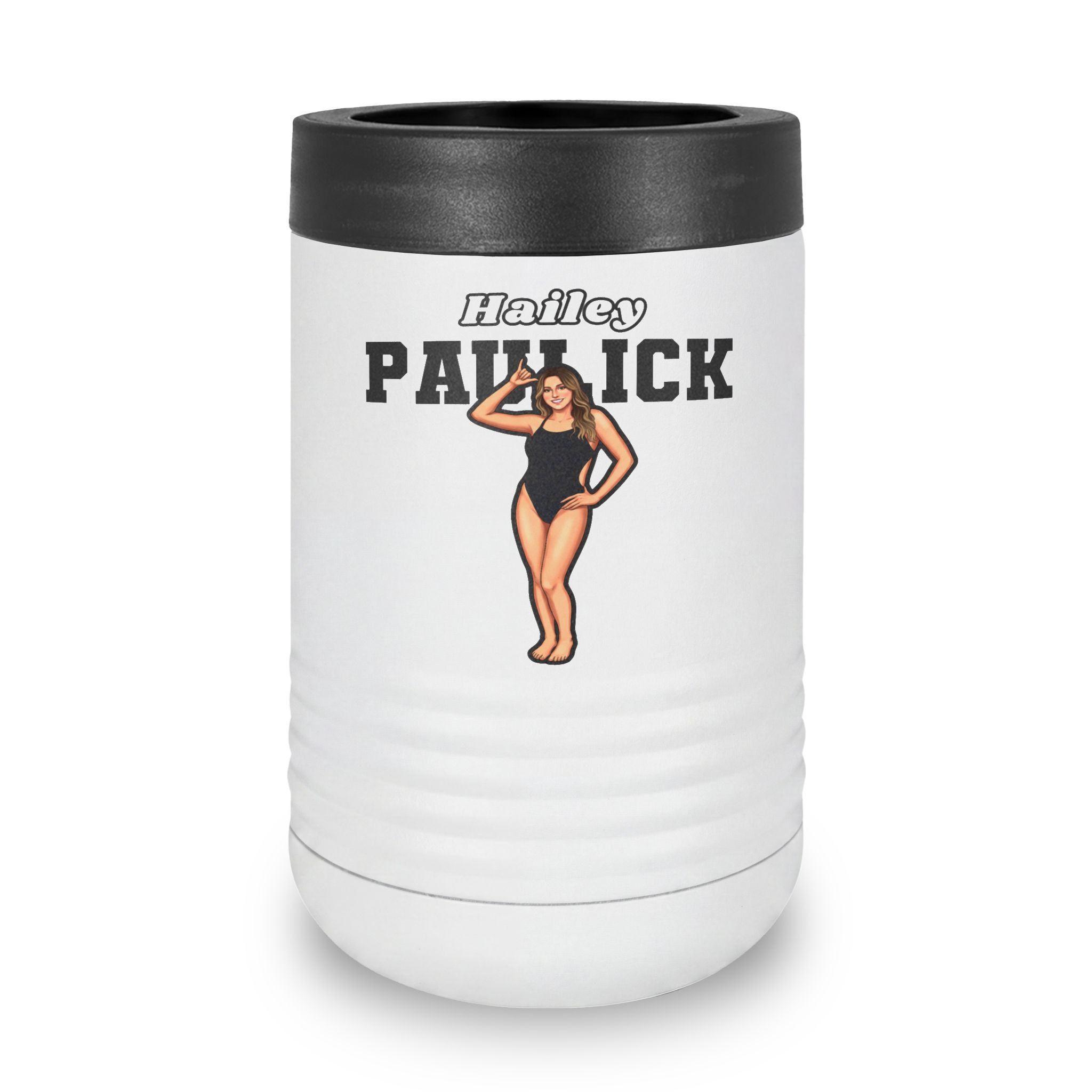 Stainless Can Cooler — character_name_arch in White