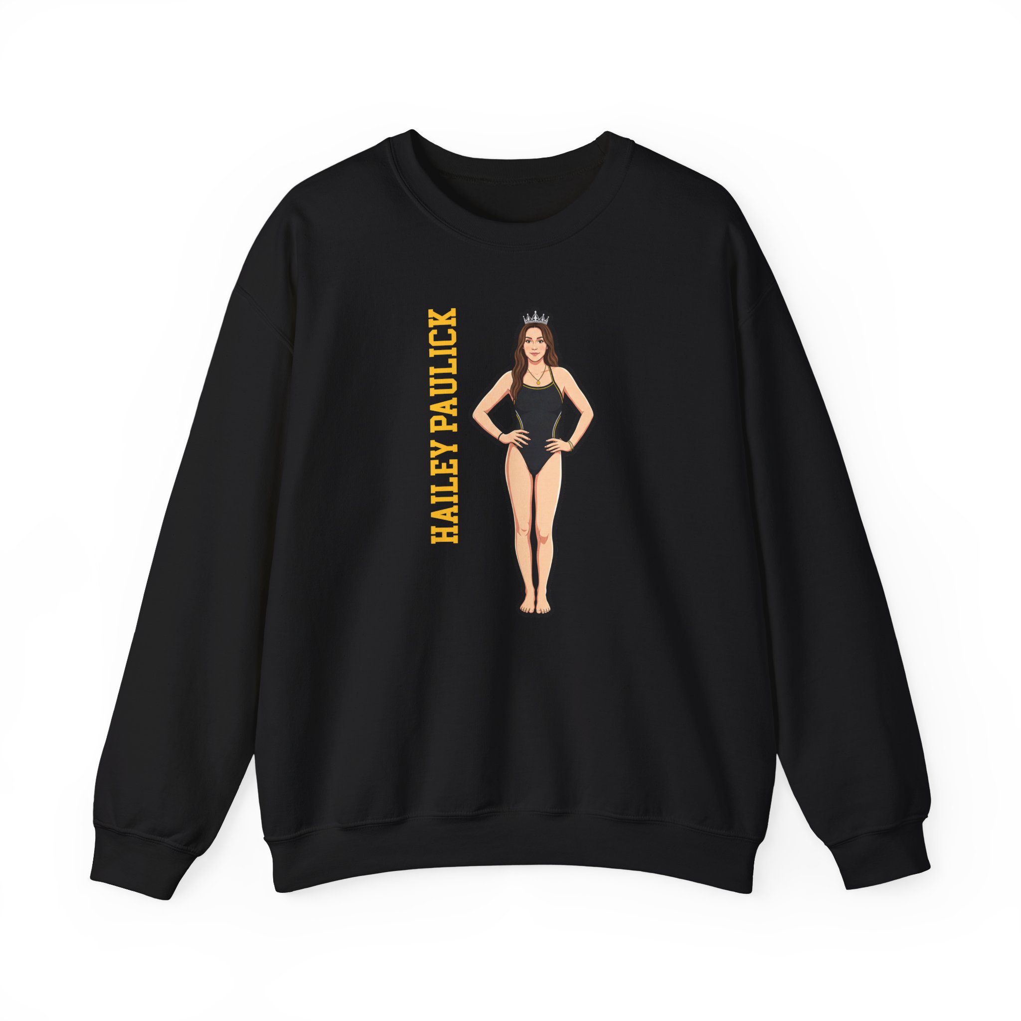 Crewneck Sweatshirt — character_name_vertical in Black