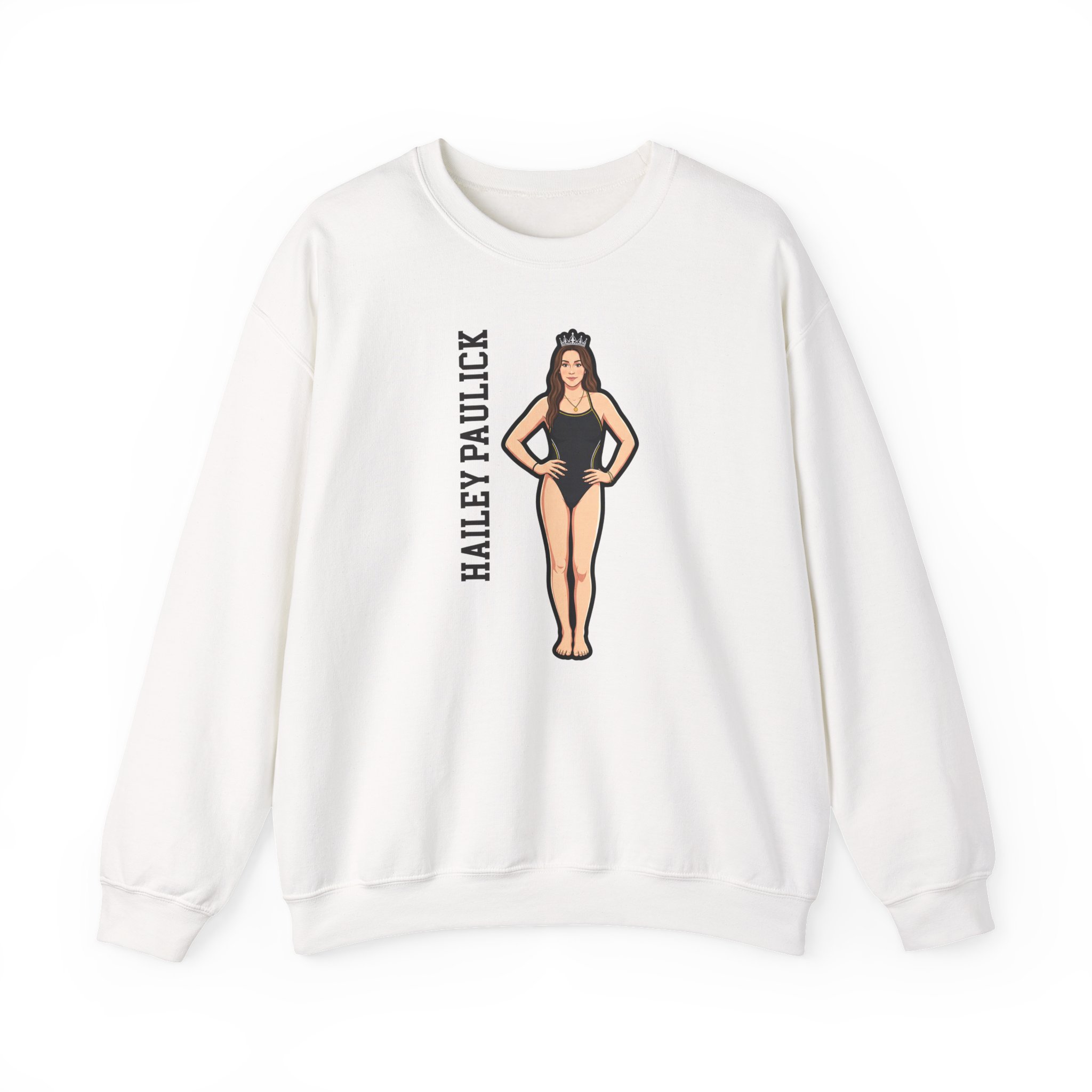 Crewneck Sweatshirt — character_name_vertical in White