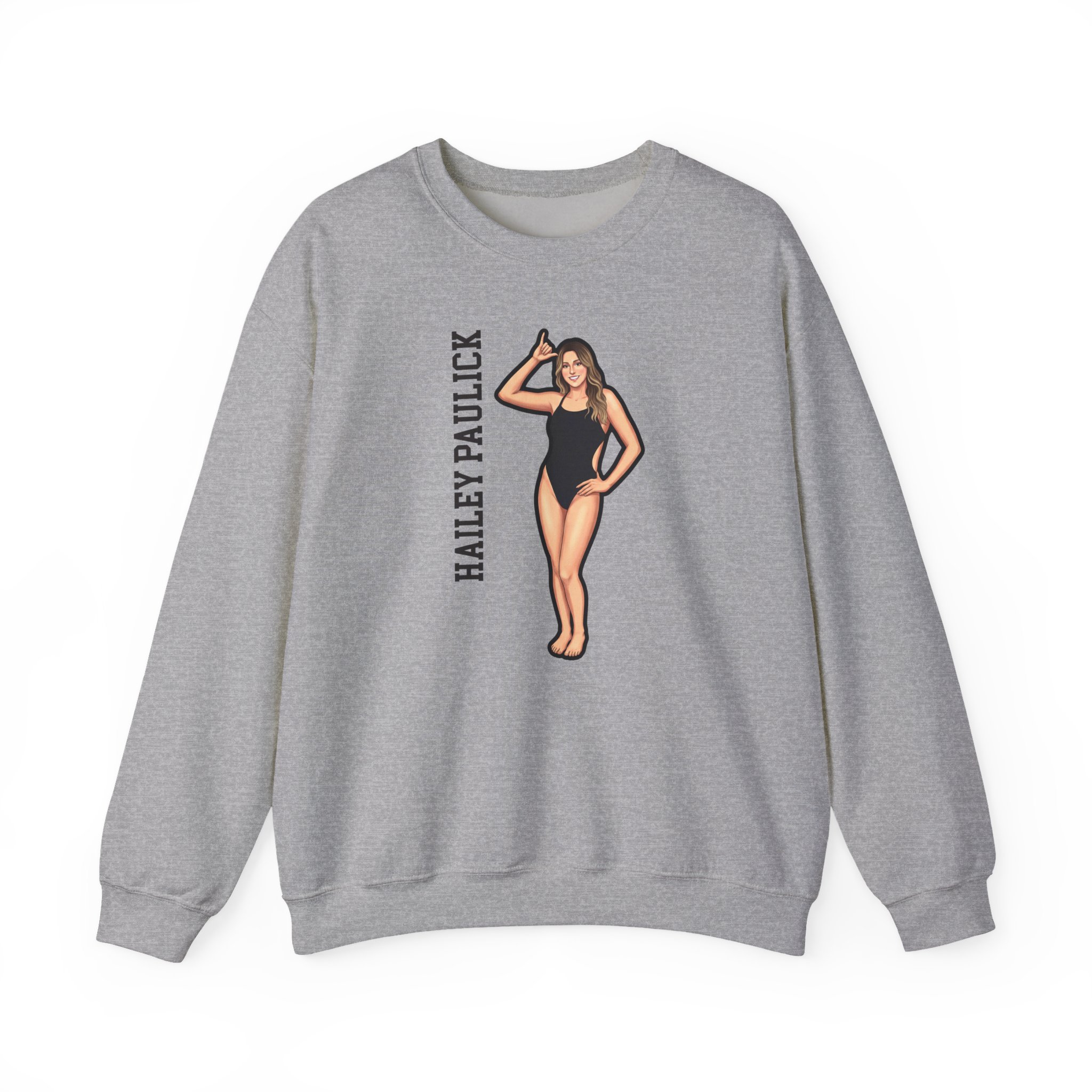 Crewneck Sweatshirt — character_name_vertical in Grey
