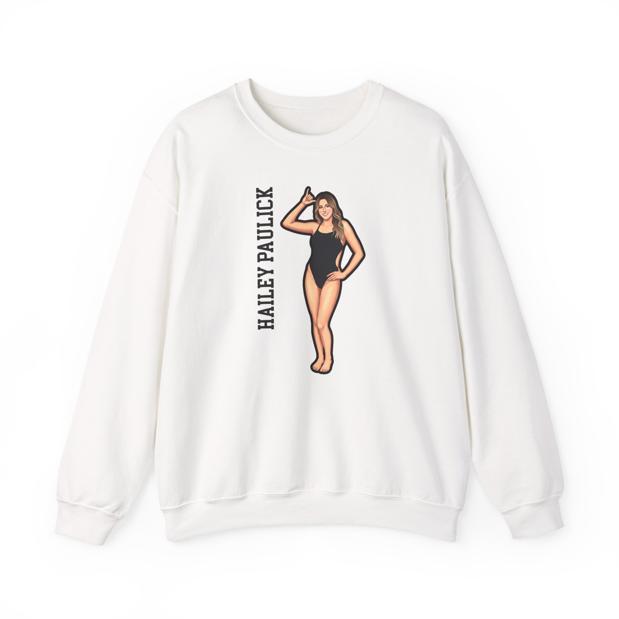 Crewneck Sweatshirt — character_name_vertical in White