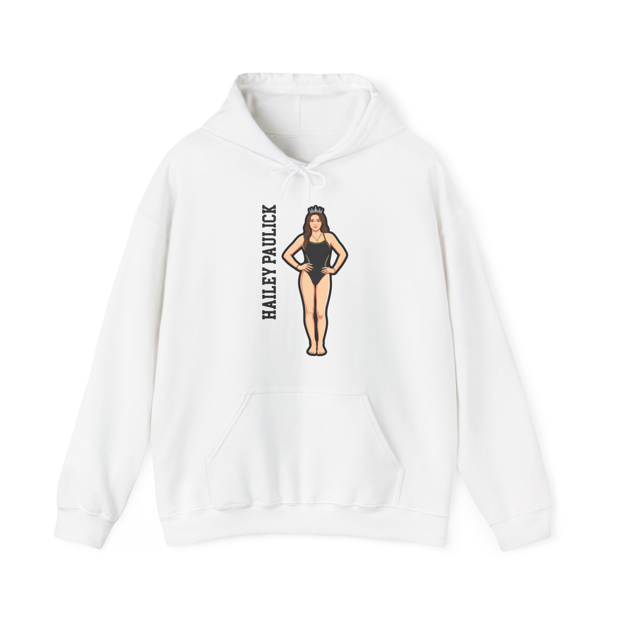 Hoodie — character_name_vertical in White