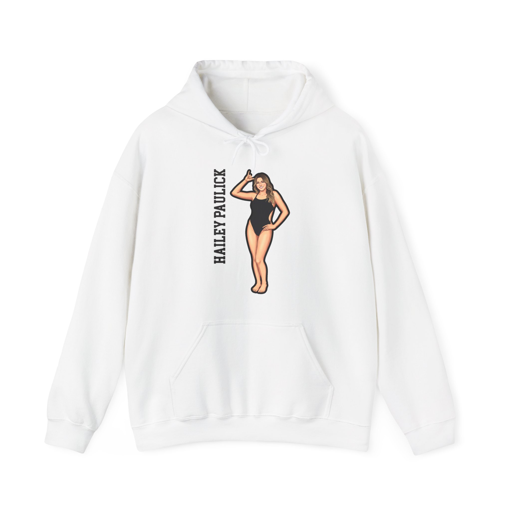 Hoodie — character_name_vertical in White