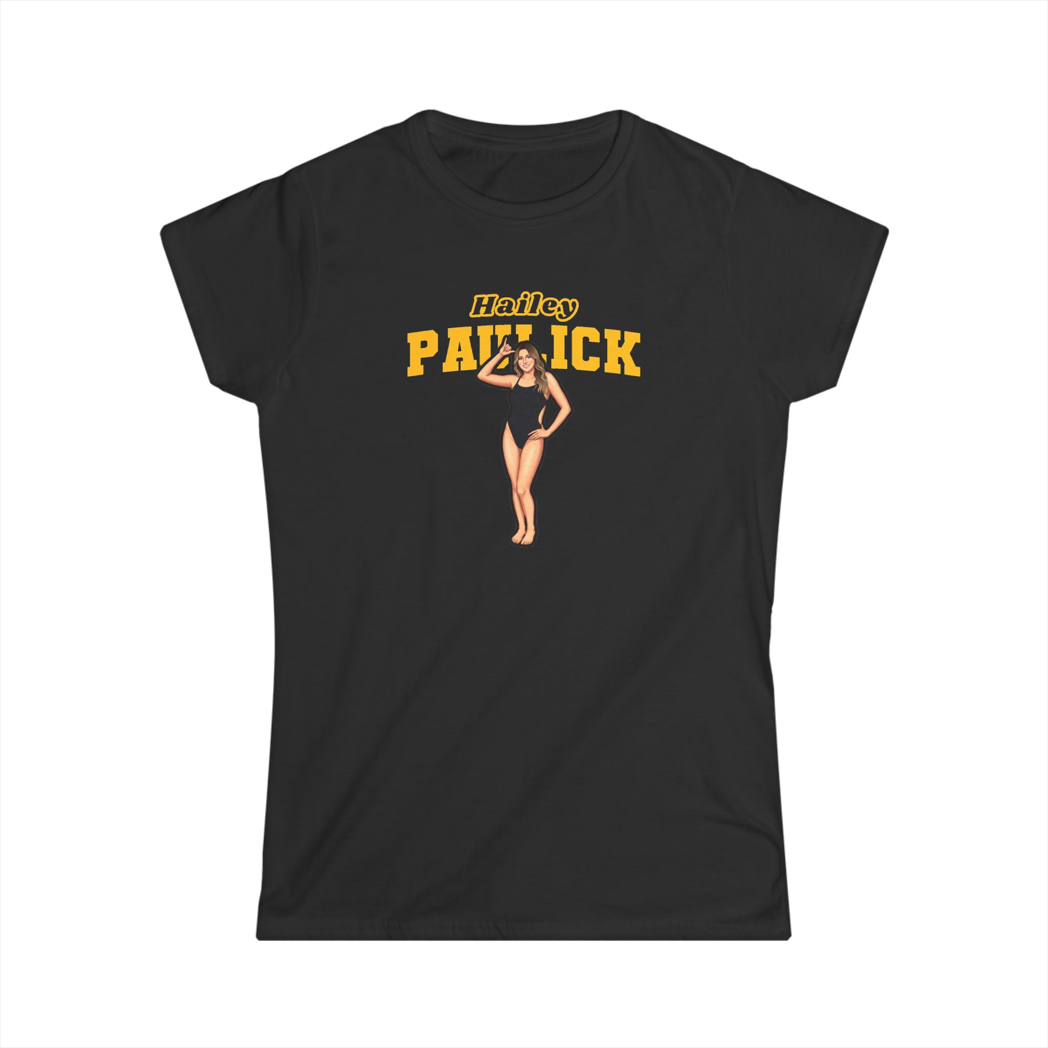 Women's Softstyle Tee — character_name_arch in Black
